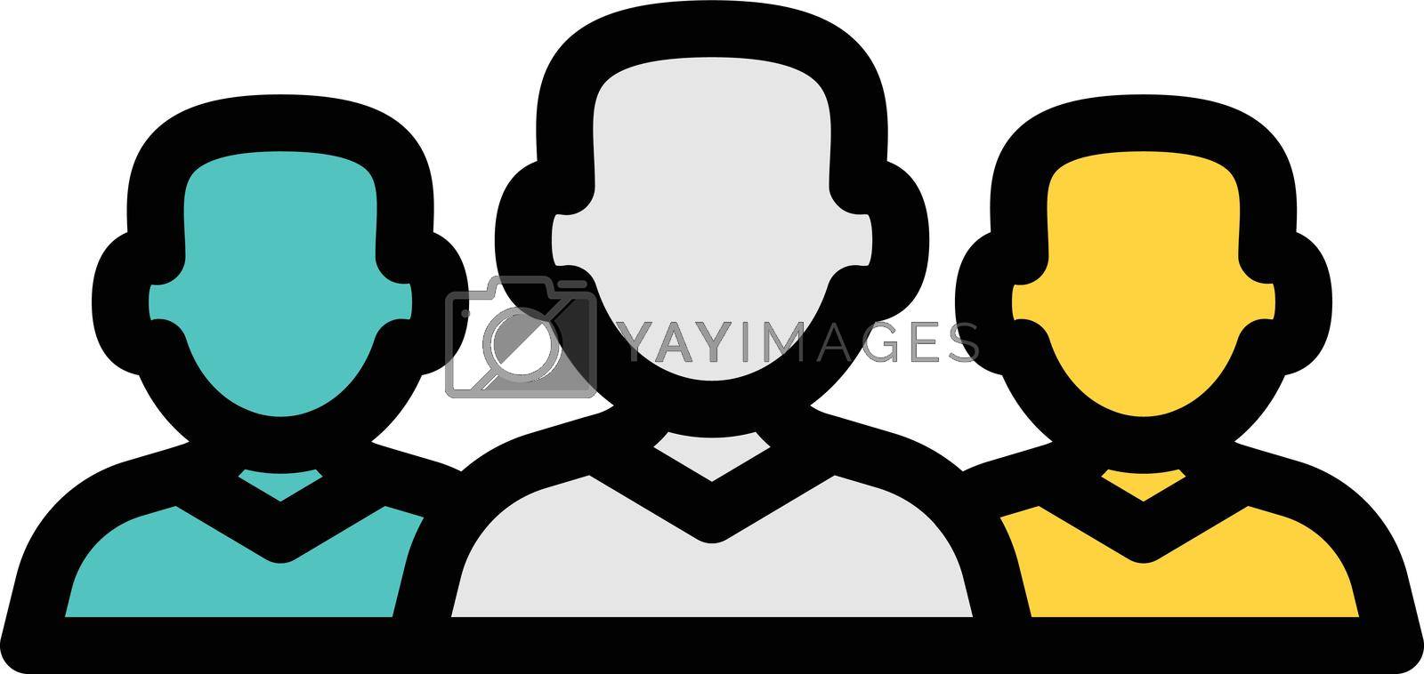 people vector colour line icon