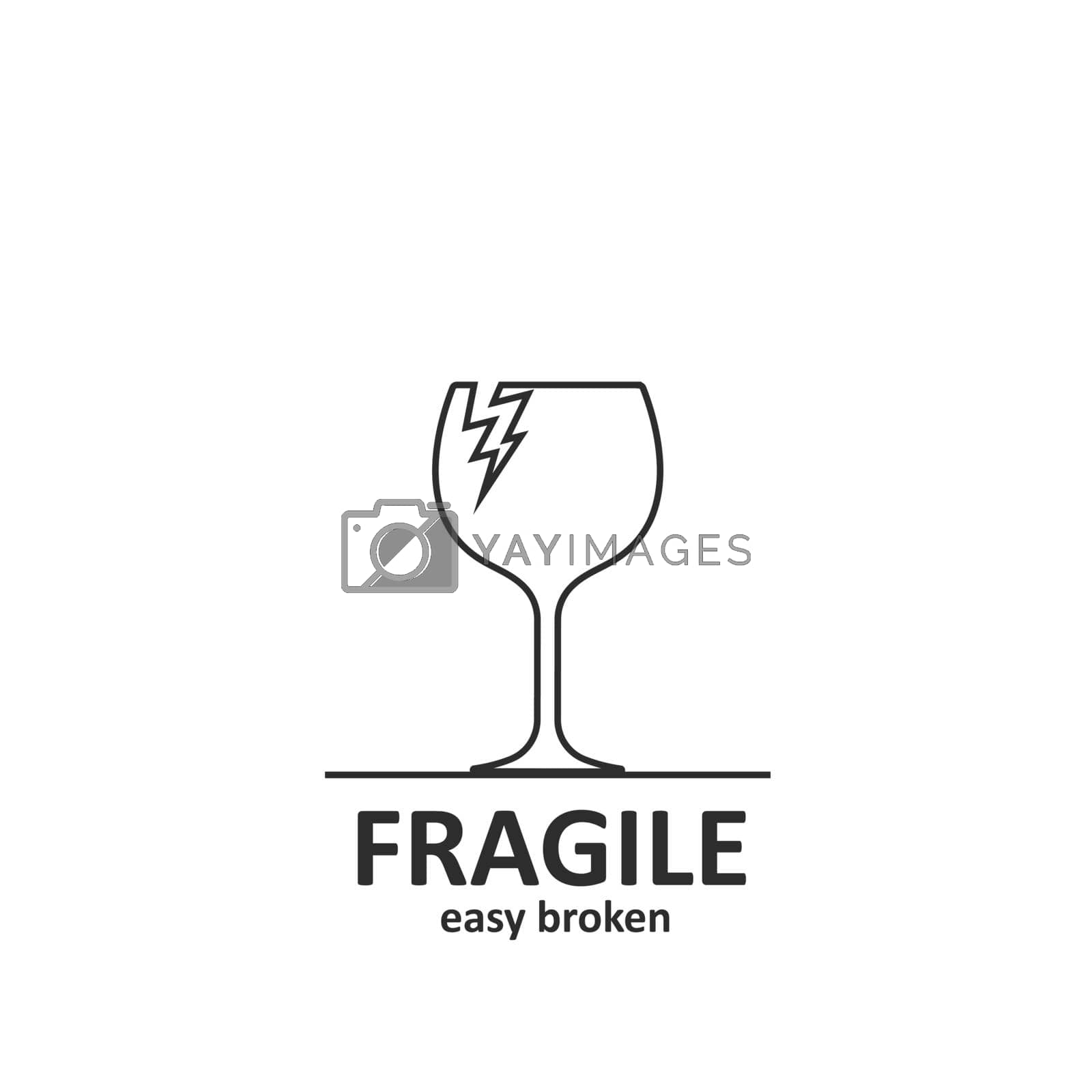 Royalty free image of fragile sign  icon vector illustration design template by idan