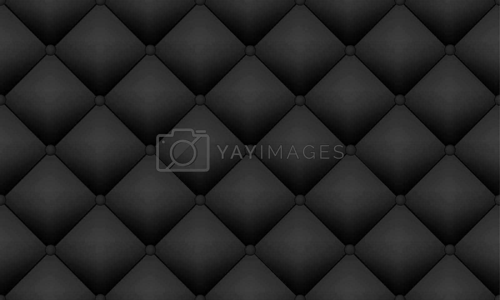 Royalty free image of Upholstery soft quilted luxury background. Black velvel or leather texture. Vector seamless pattern by Elena_Garder