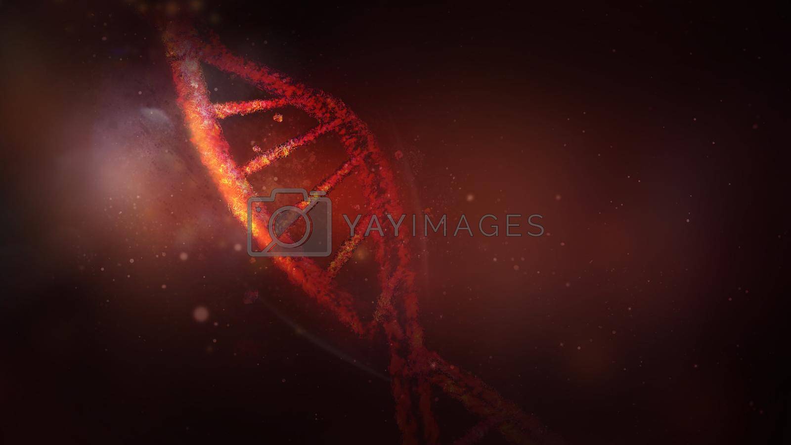Royalty free image of Damaged DNA strand in virtual space, 3D render. by ConceptCafe