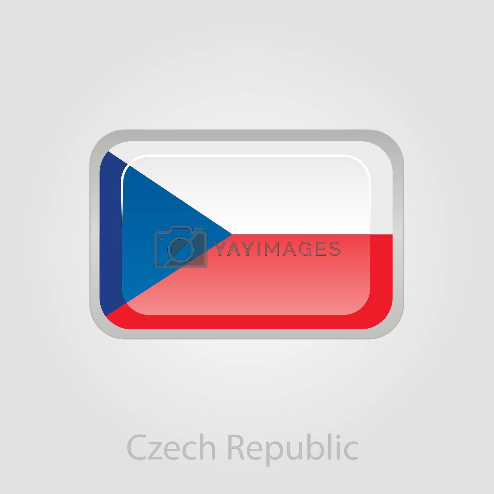 Royalty free image of Czech Republic flag button, vector illustration by nosik