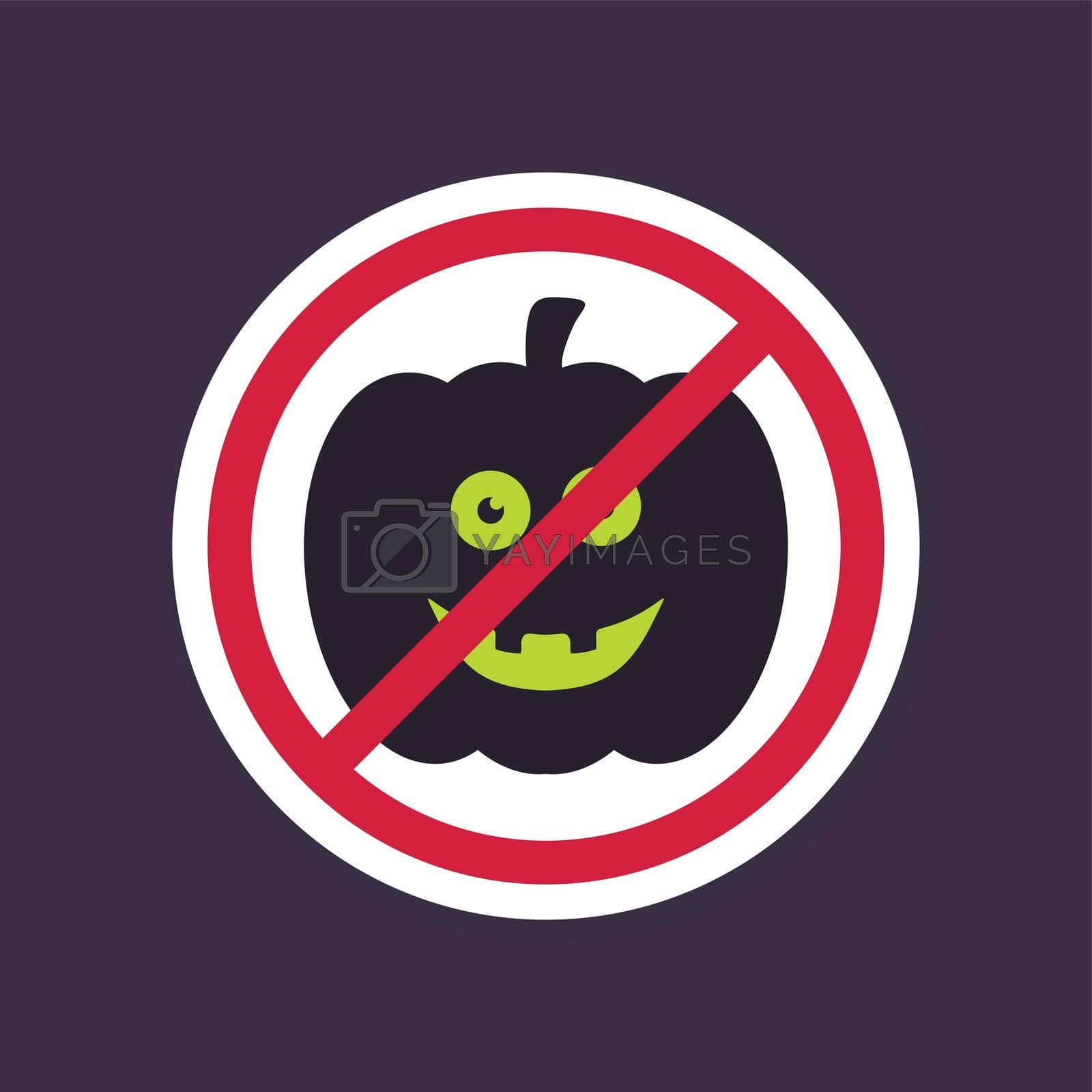 Royalty free image of No, Ban or Stop signs. Halloween pumpkins icon by nosik