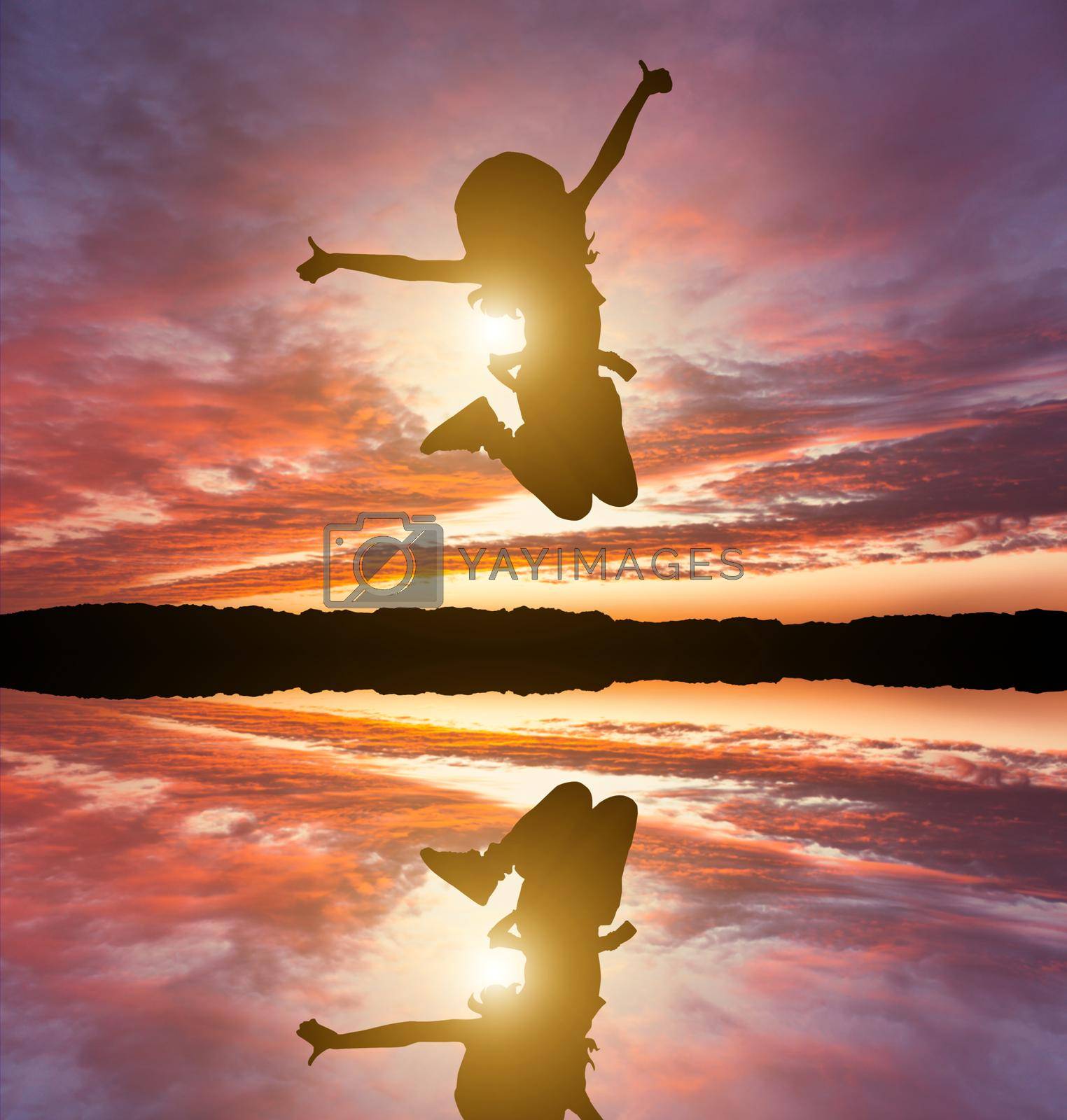 Royalty free image of Cute little girl jump by tan4ikk1