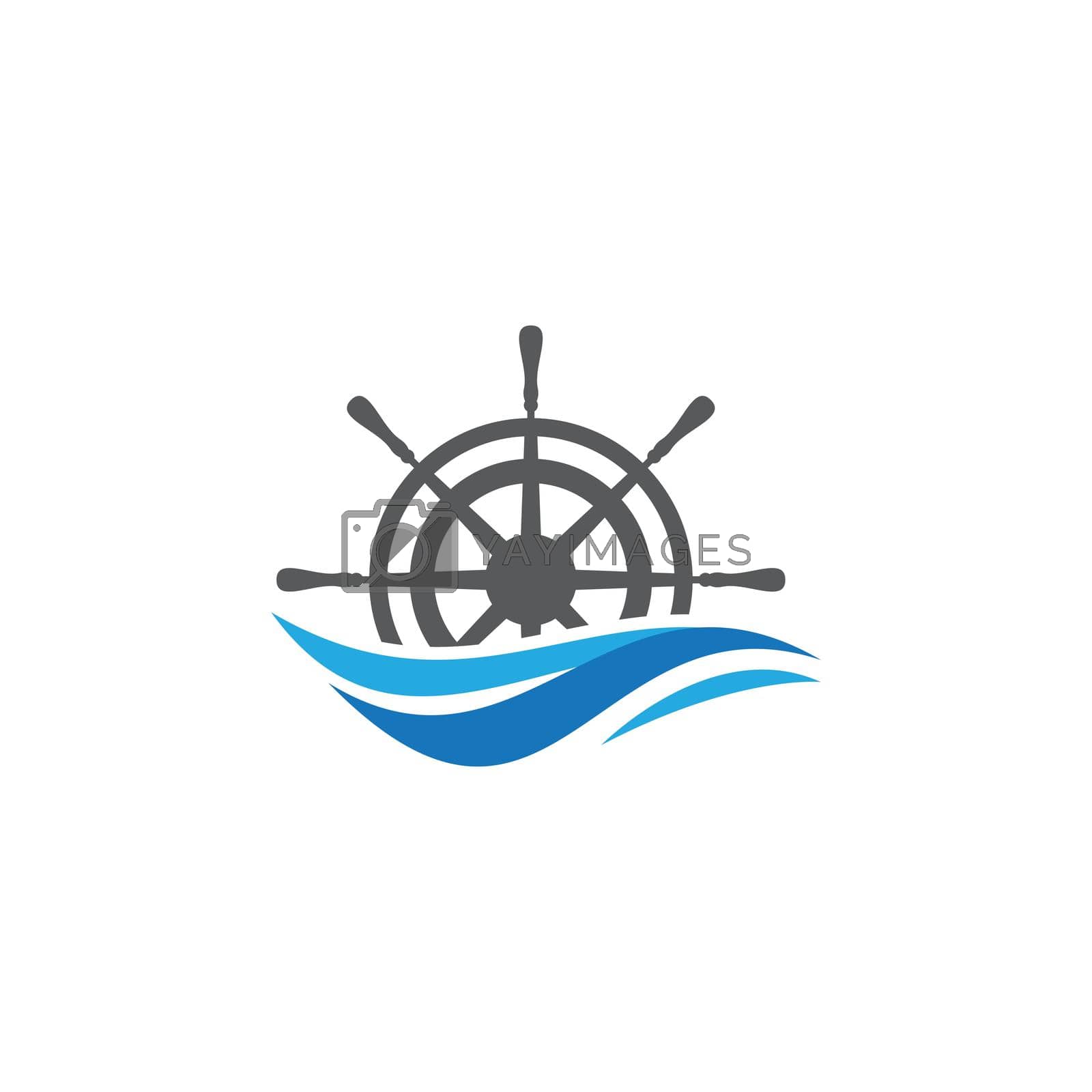 Ship wheel icon ilustration vector 