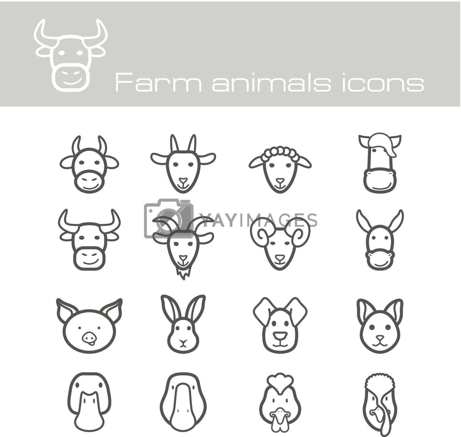 The modern farm icons set vector eps 10