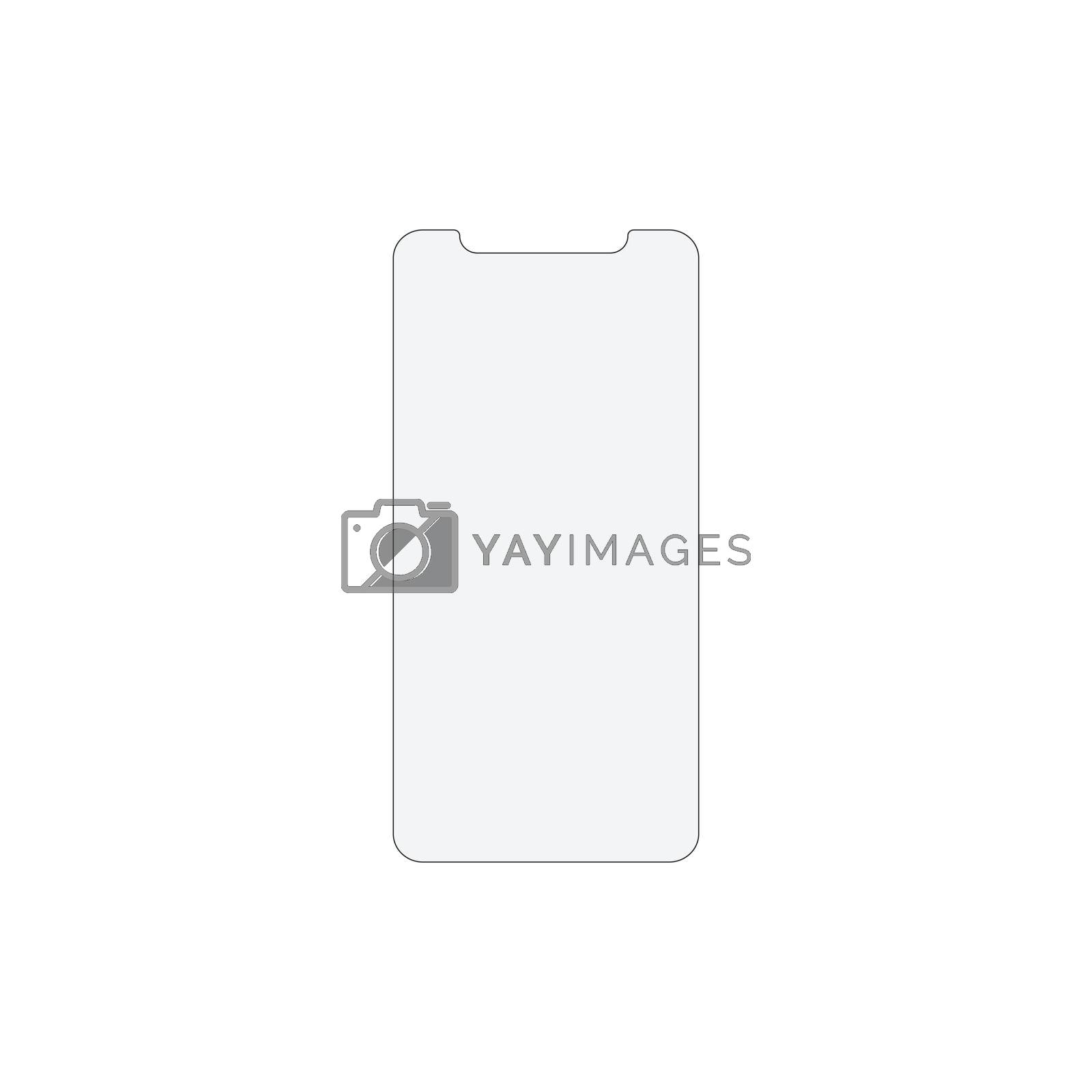Royalty free image of Tempered glass or film screen protector. Stock Vector illustration isolated on white background. by Kyrylov