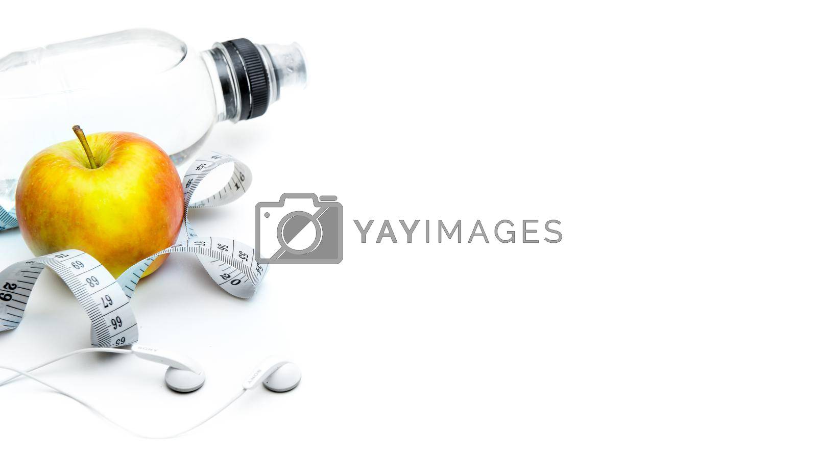 sport background: objects for running isolated on a white background