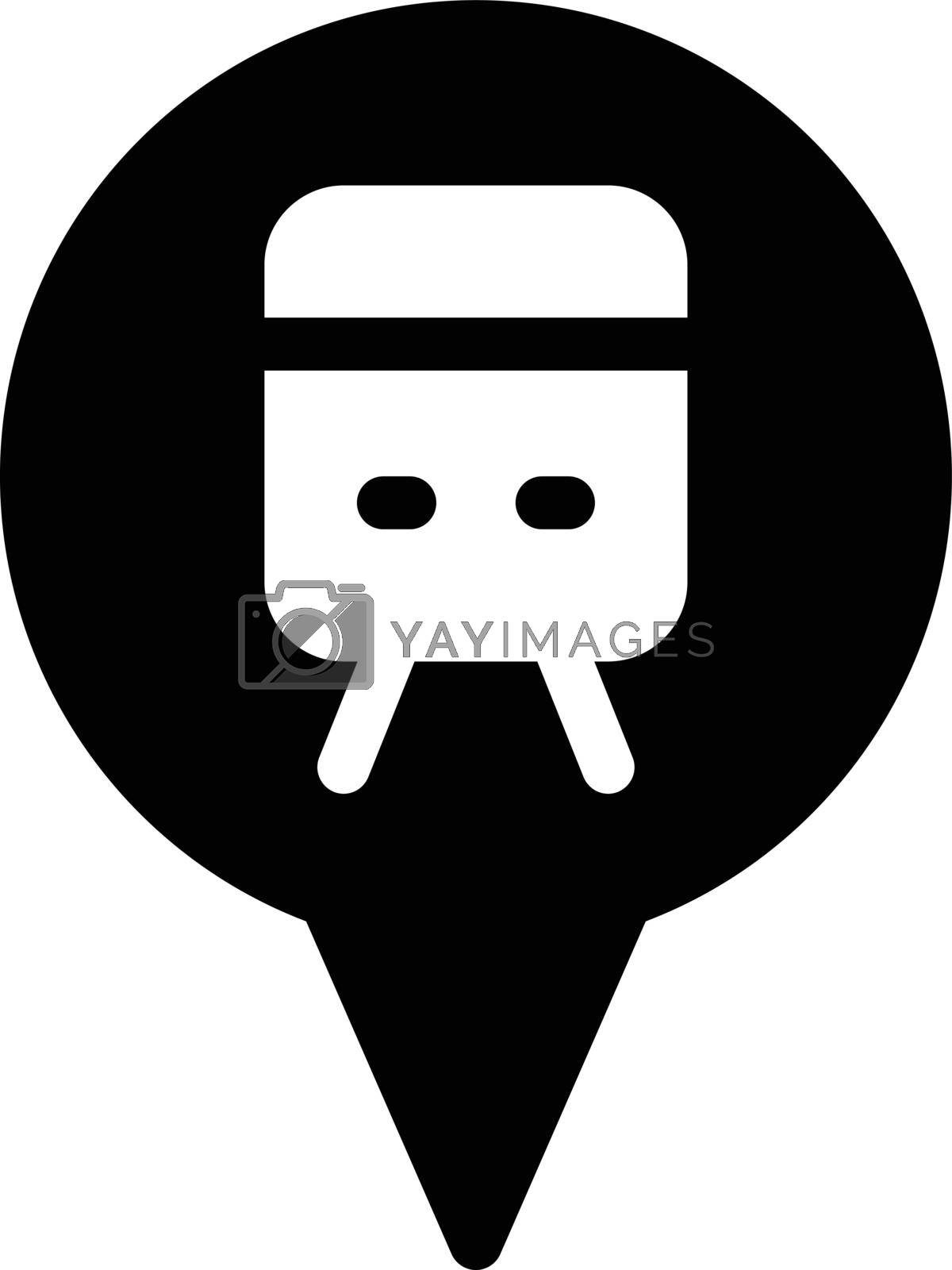 train location vector glyph flat icon