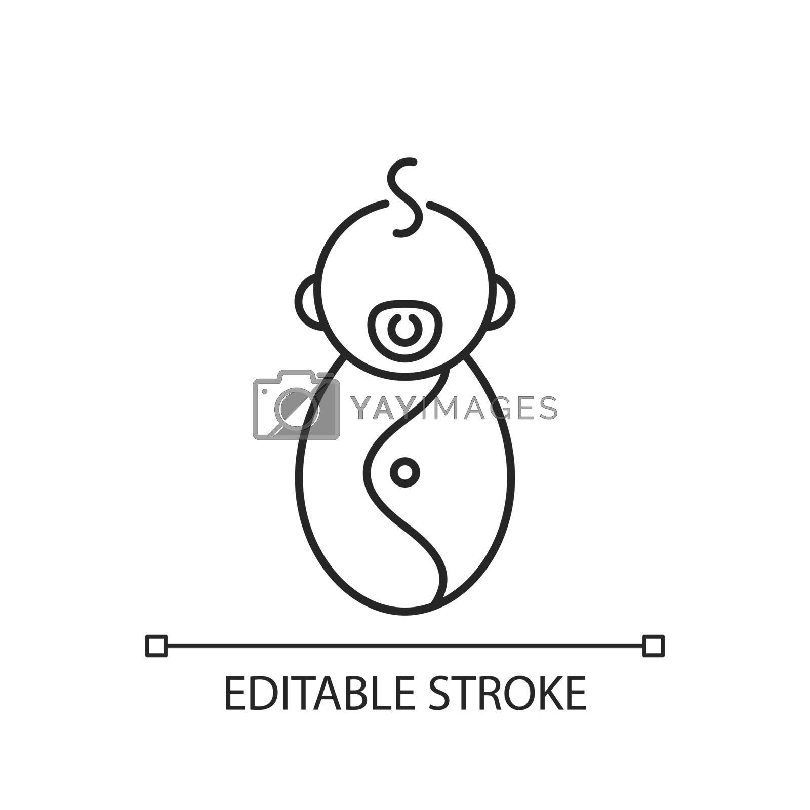 Royalty free image of Male newborn linear icon by bsd