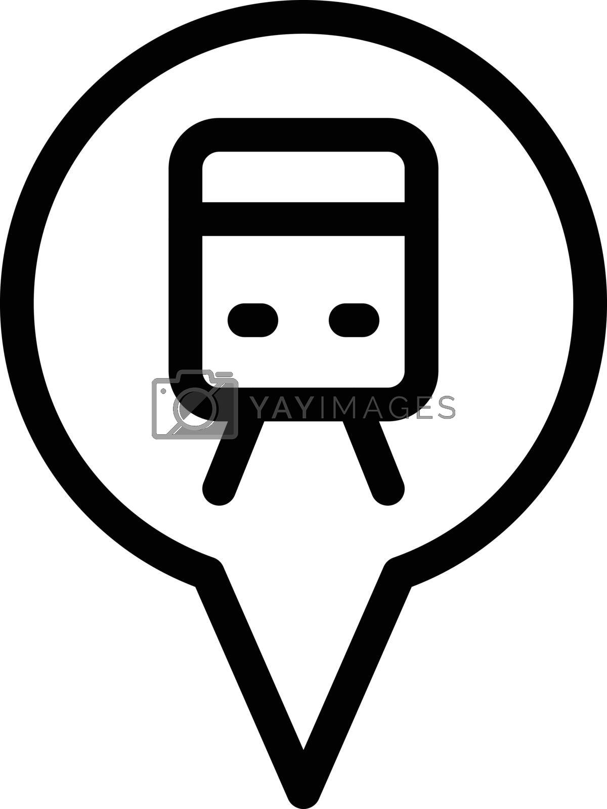 train location vector thin line icon