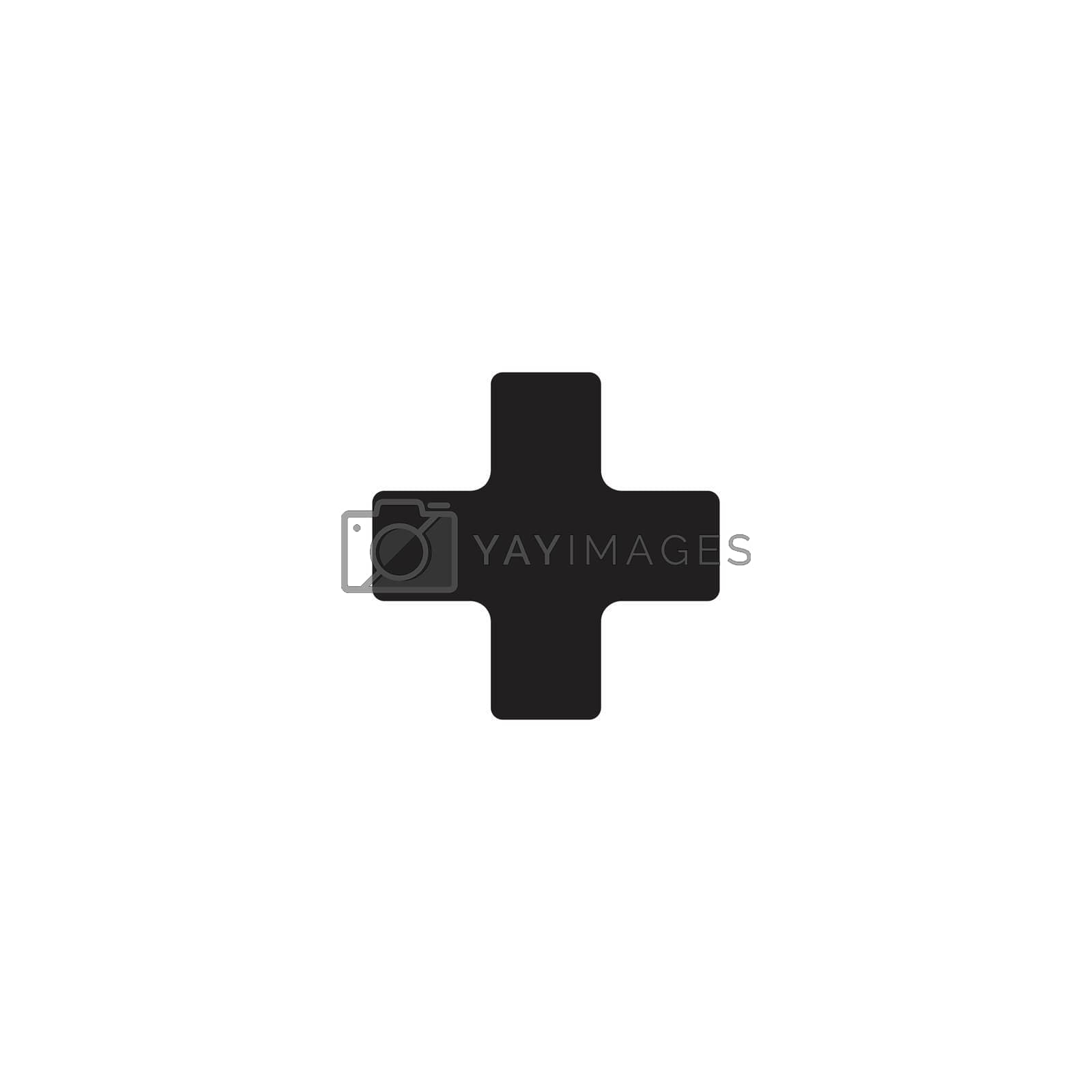 Royalty free image of Add plus cross icon. Addition math sign. Medical health symbol. Stock Vector illustration isolated on white background. by Kyrylov