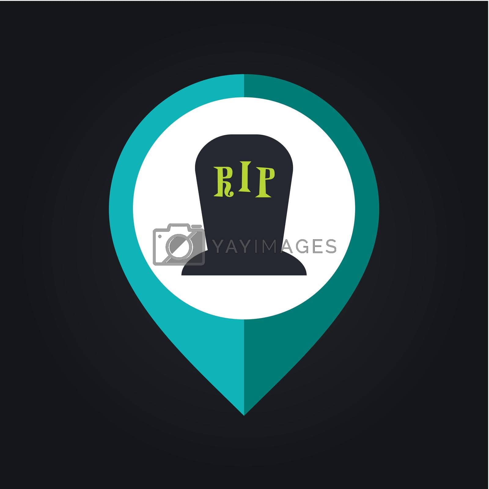 Royalty free image of Halloween grave mapping pin icon by nosik