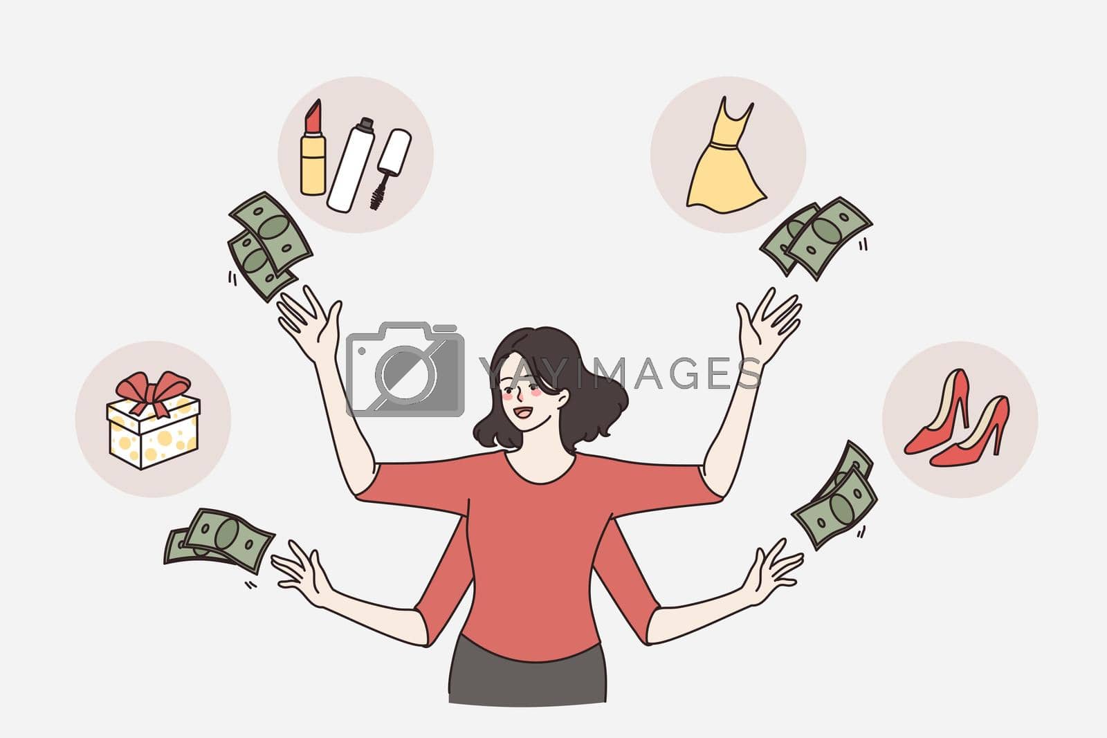 Royalty free image of Wasting money and shopaholic concept by Vasilyeva