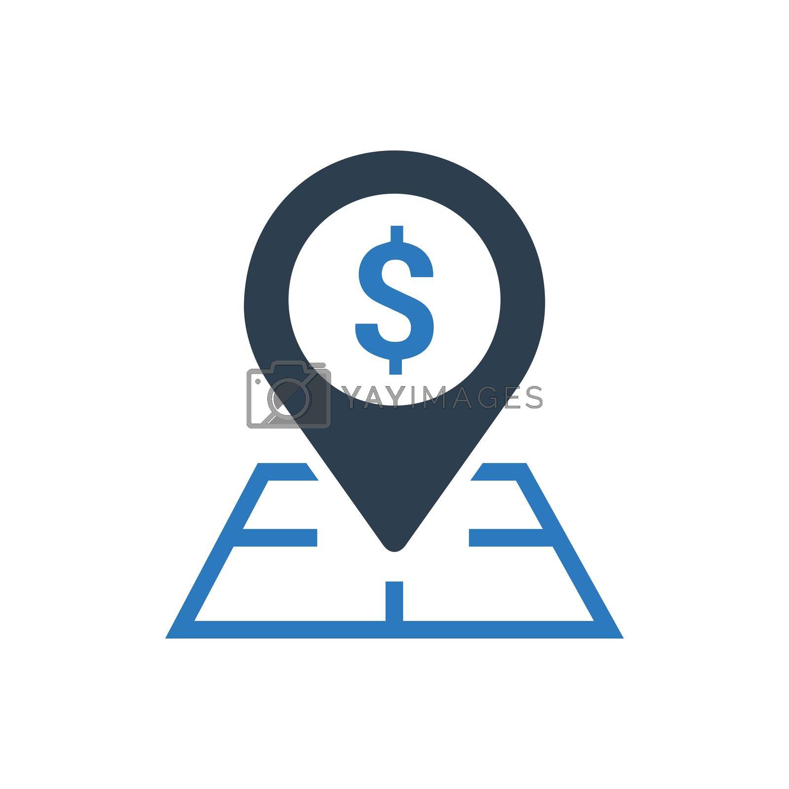 Royalty free image of Bank Location Icon by delwar018