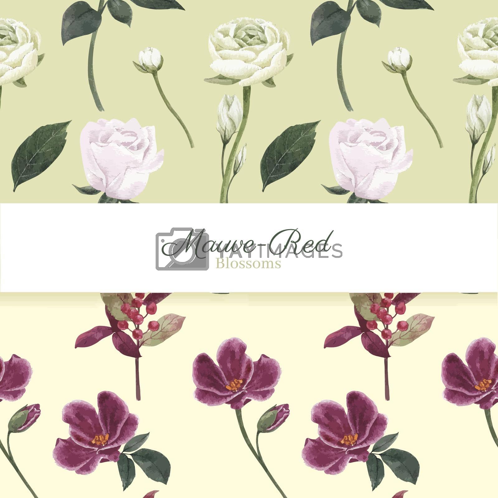 Royalty free image of Pattern seamless with muave red floral concept,waterolor style by Photographeeasia