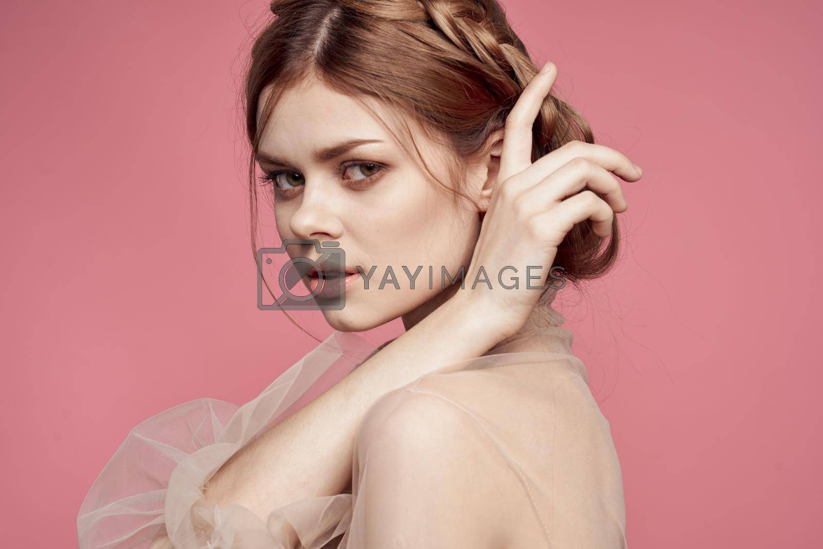 portrait of a woman attractive look lifestyle romance isolated background. High quality photo