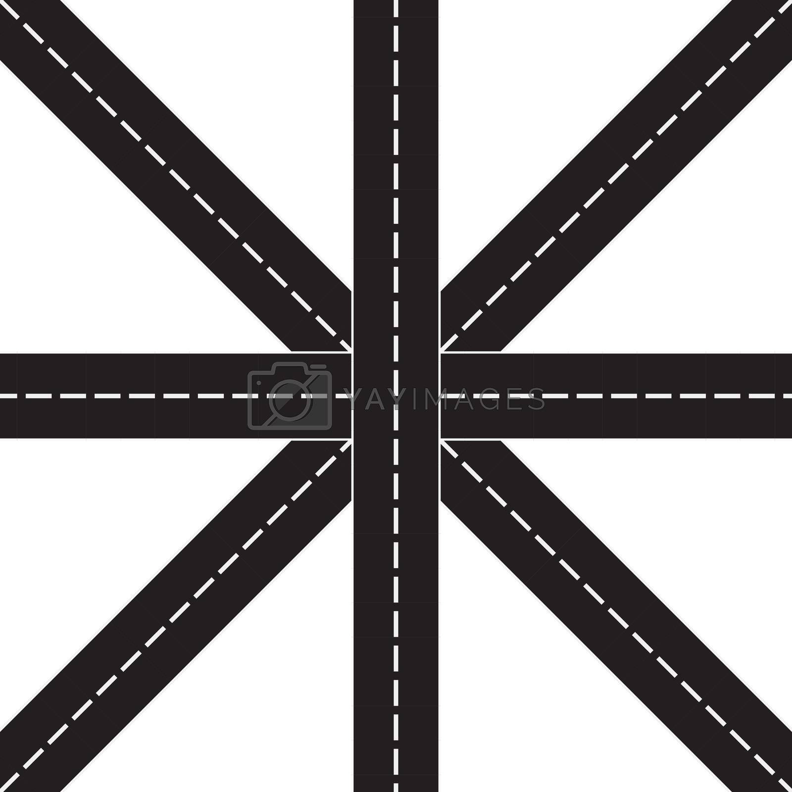 Simple Road Seamless Pattern Template. EPS10 Vector