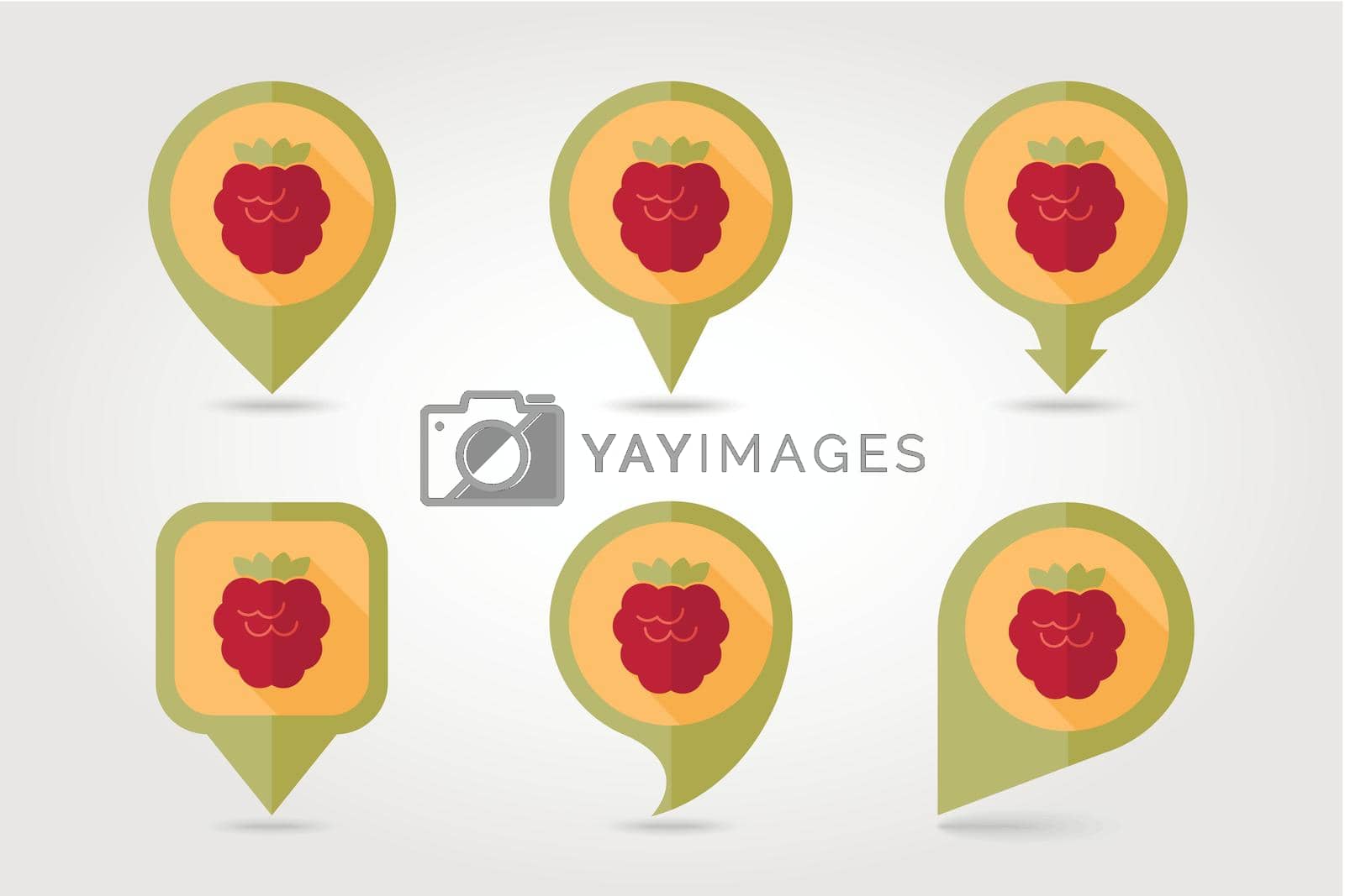 Royalty free image of Raspberry mapping pins icons by nosik
