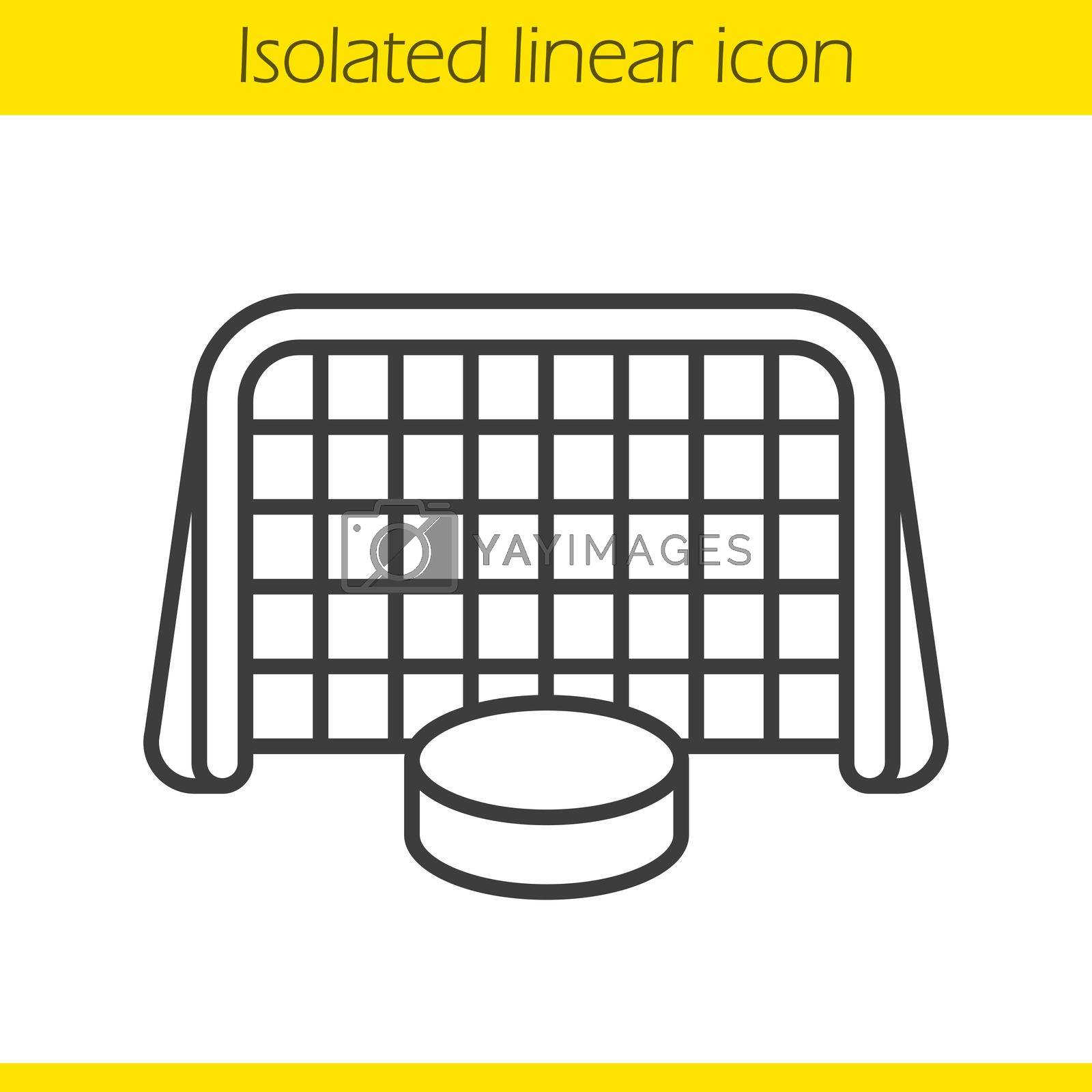 Royalty free image of Ice hockey gate and puck linear icon by bsd
