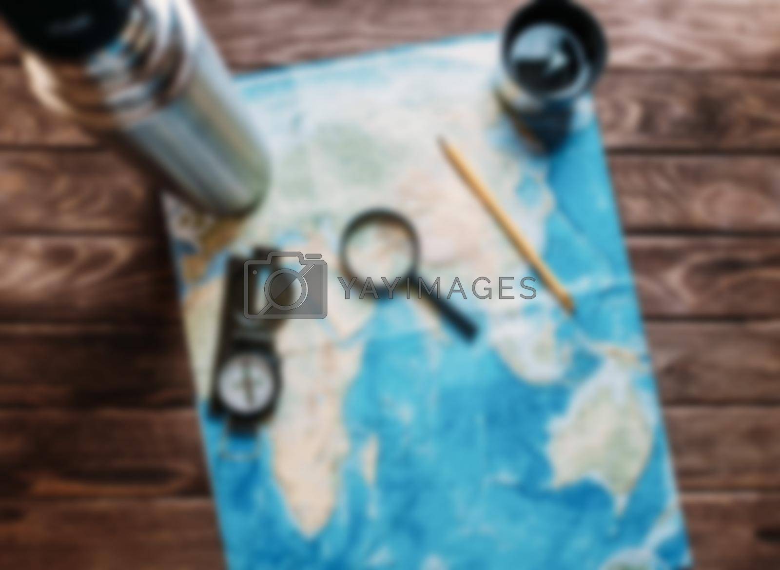 Royalty free image of Map with a magnifying glass. by alexAleksei