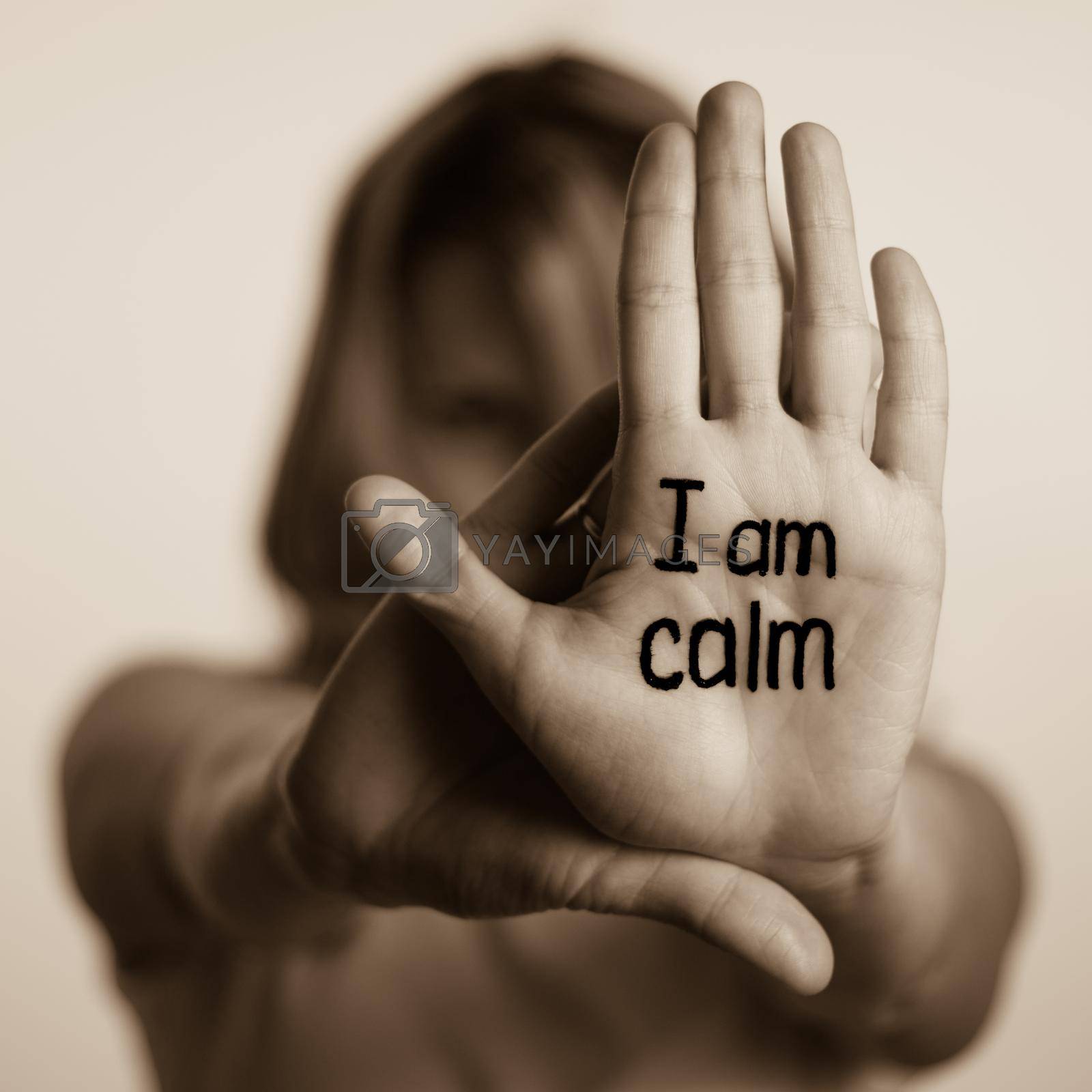 Royalty free image of sing I am calm by alf061