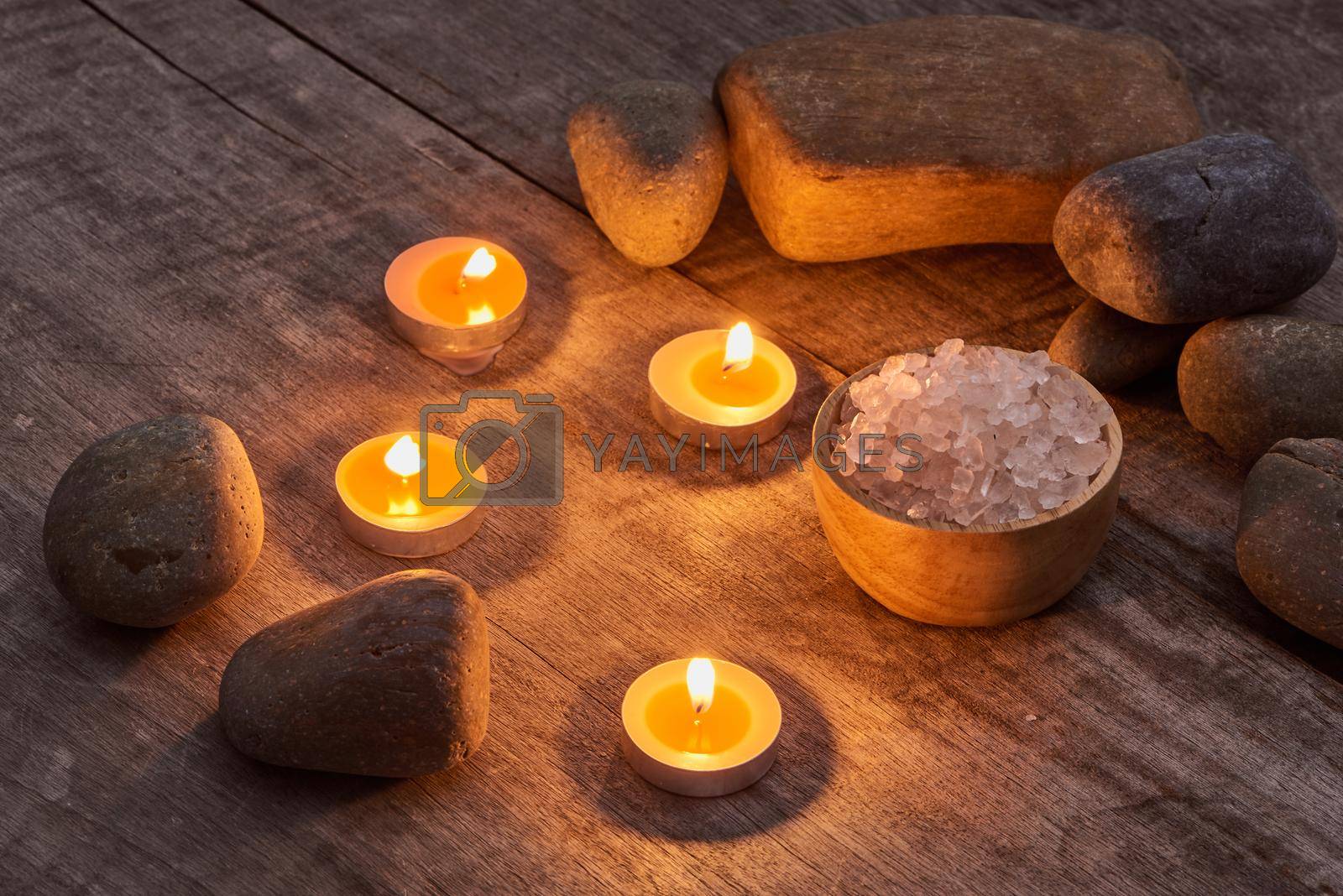 Aromatherapy SPA set/ Spa setting over wooden background