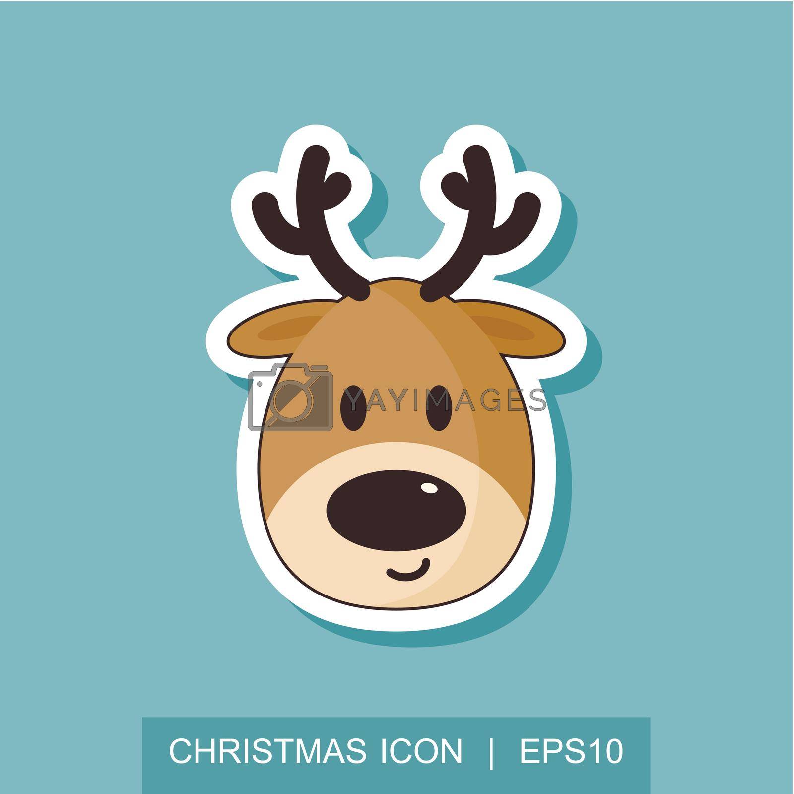 Royalty free image of Santa reindeer face icon. Christmas card template by nosik