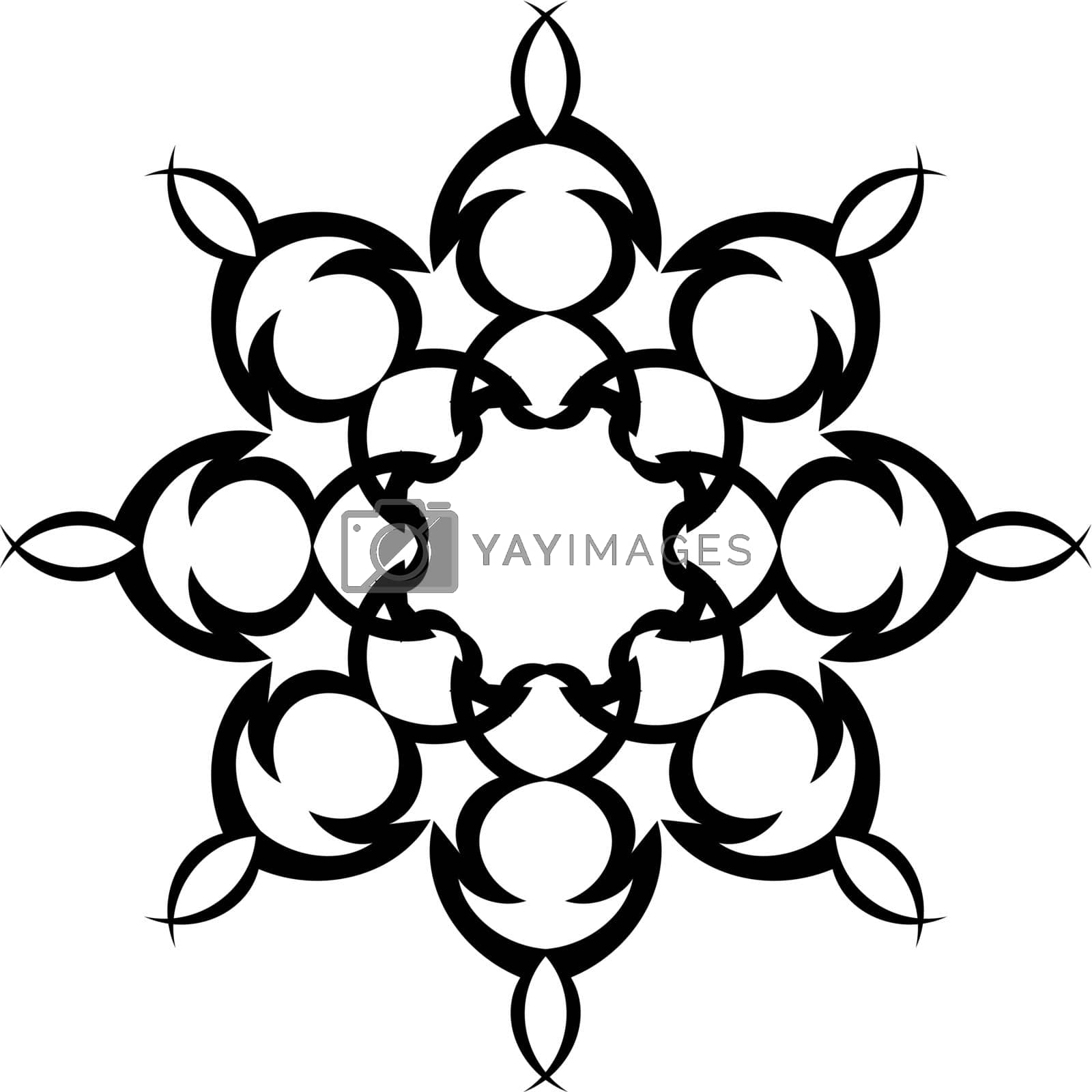 Royalty free image of line lotus flower or flower of life. sacred geometry. mandala ornament. esoteric or spiritual symbol. by Javvani