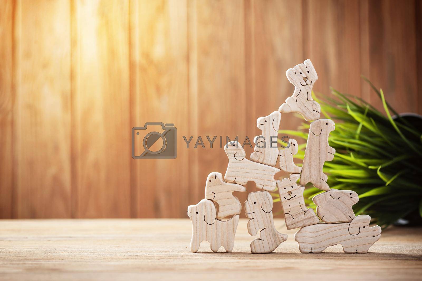 Royalty free image of wooden toy animals by norgal