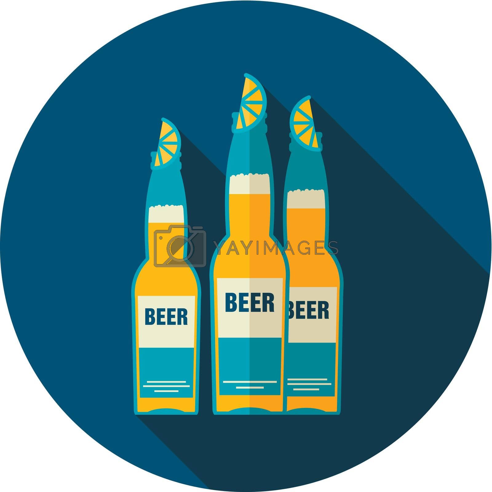Royalty free image of Beer bottle icon. Summer. Vacation by nosik