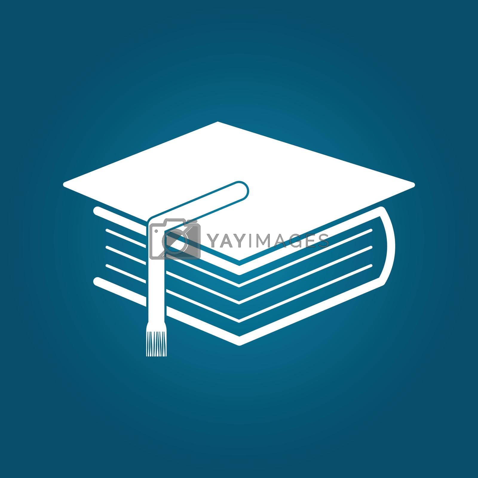Education and book. Icon vector flat