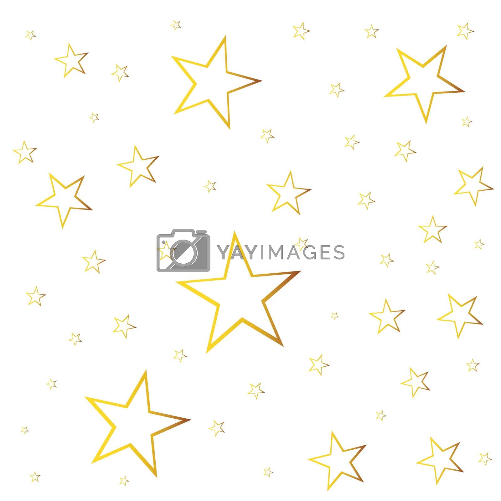 Royalty free image of Abstract falling star vector. Illustration with golden christmas stars on white background by LysenkoA
