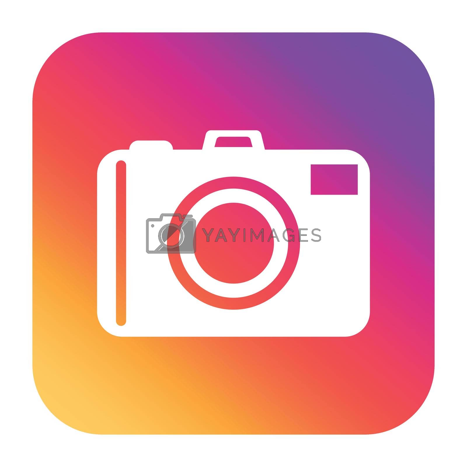 Royalty free image of Camera icon on gradient background. Flat vector illustration. by LysenkoA
