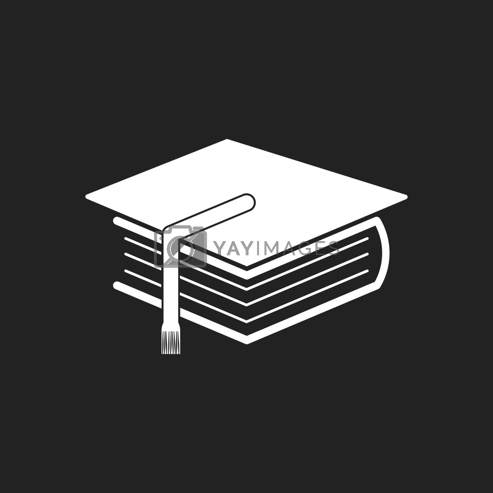 Education and book. Flat icon vector illustration on black background.