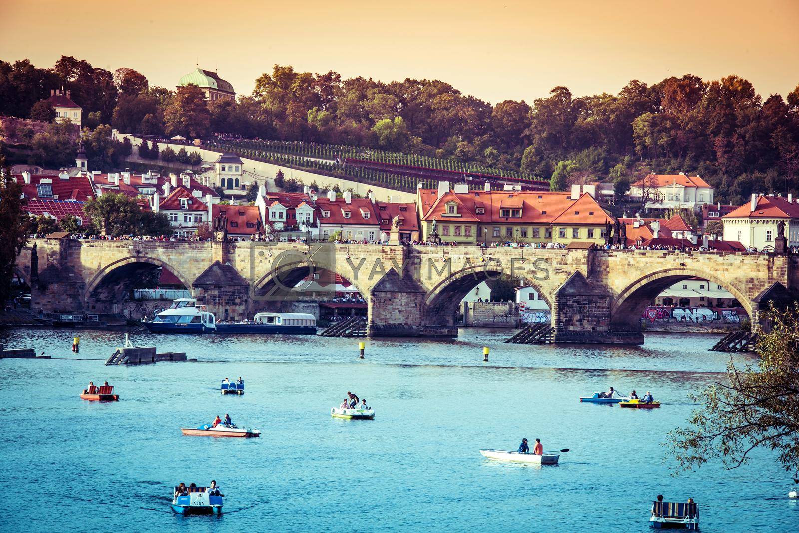 Royalty free image of Charles Bridge and other sights in Prague by GekaSkr