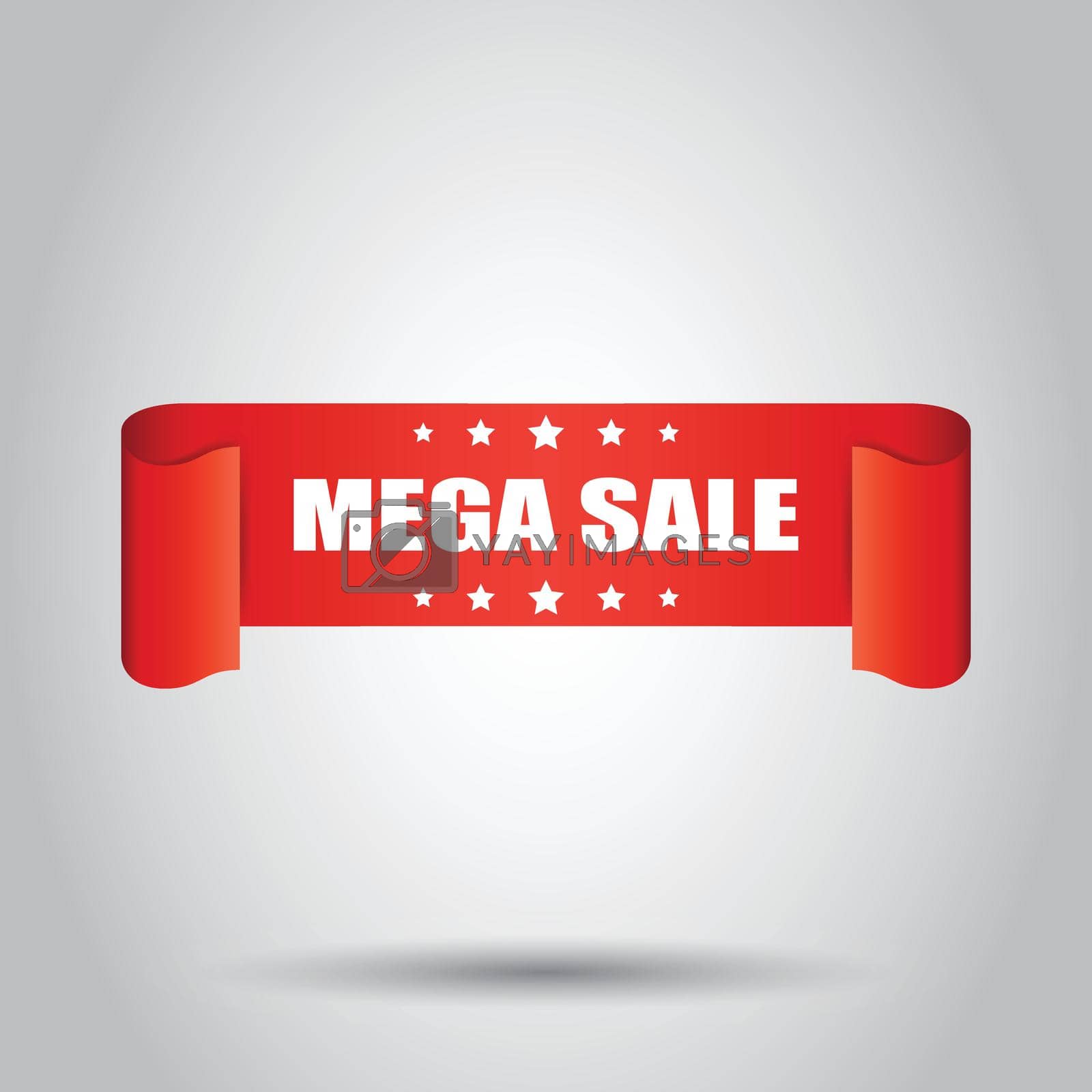Royalty free image of Mega sale ribbon vector icon. Discount sticker label on white background. by LysenkoA