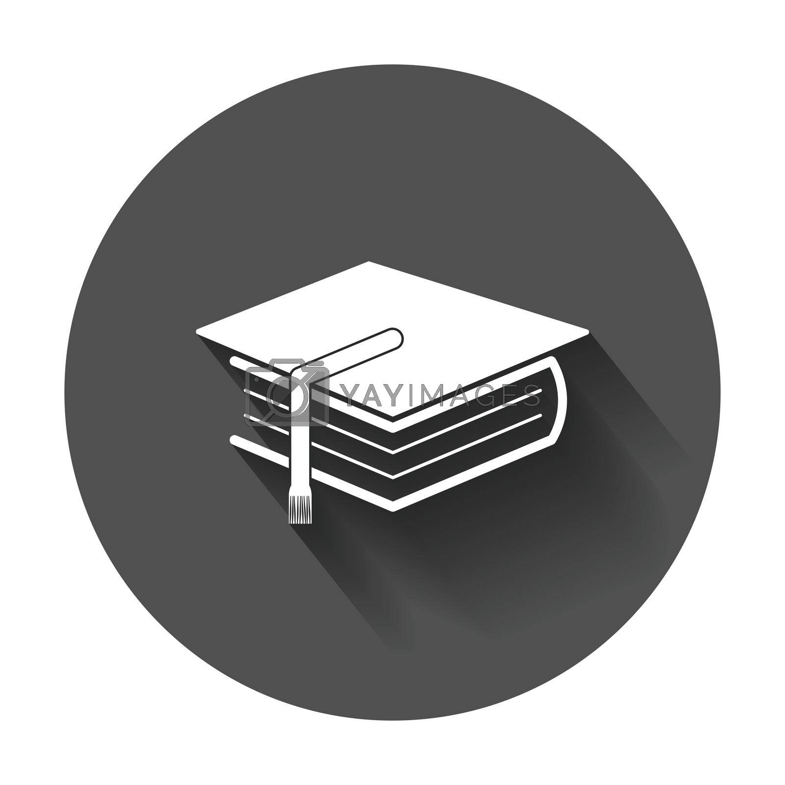 Education and book. Flat icon vector illustration with long shadow.