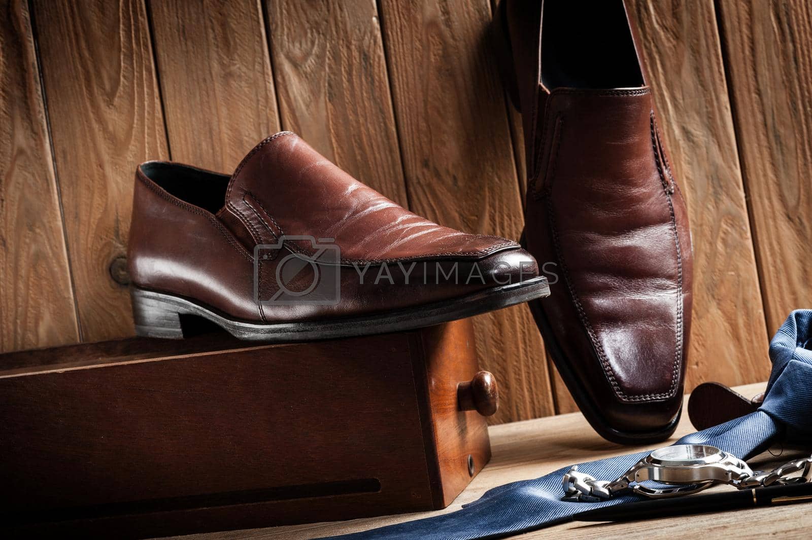 Royalty free image of luxury leather shoes by norgal