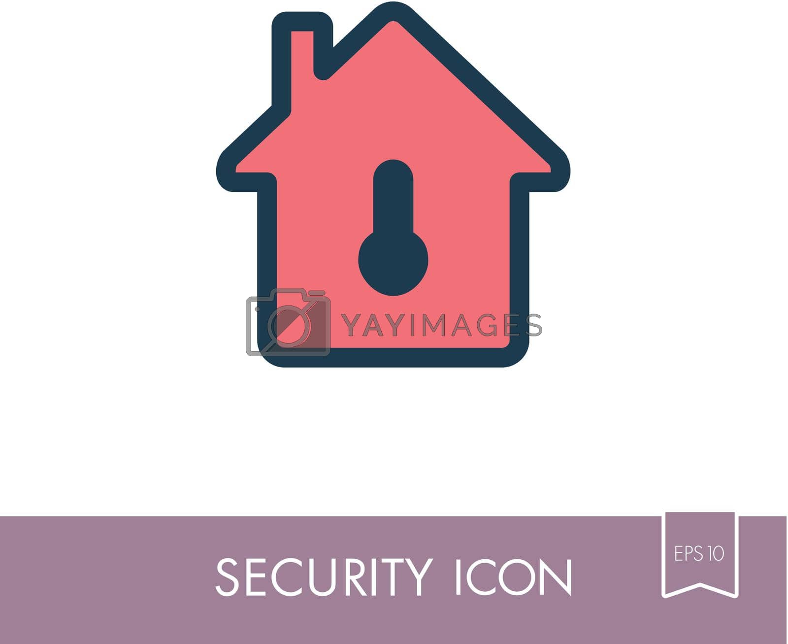 Royalty free image of House safety lock with keyhole icon by nosik