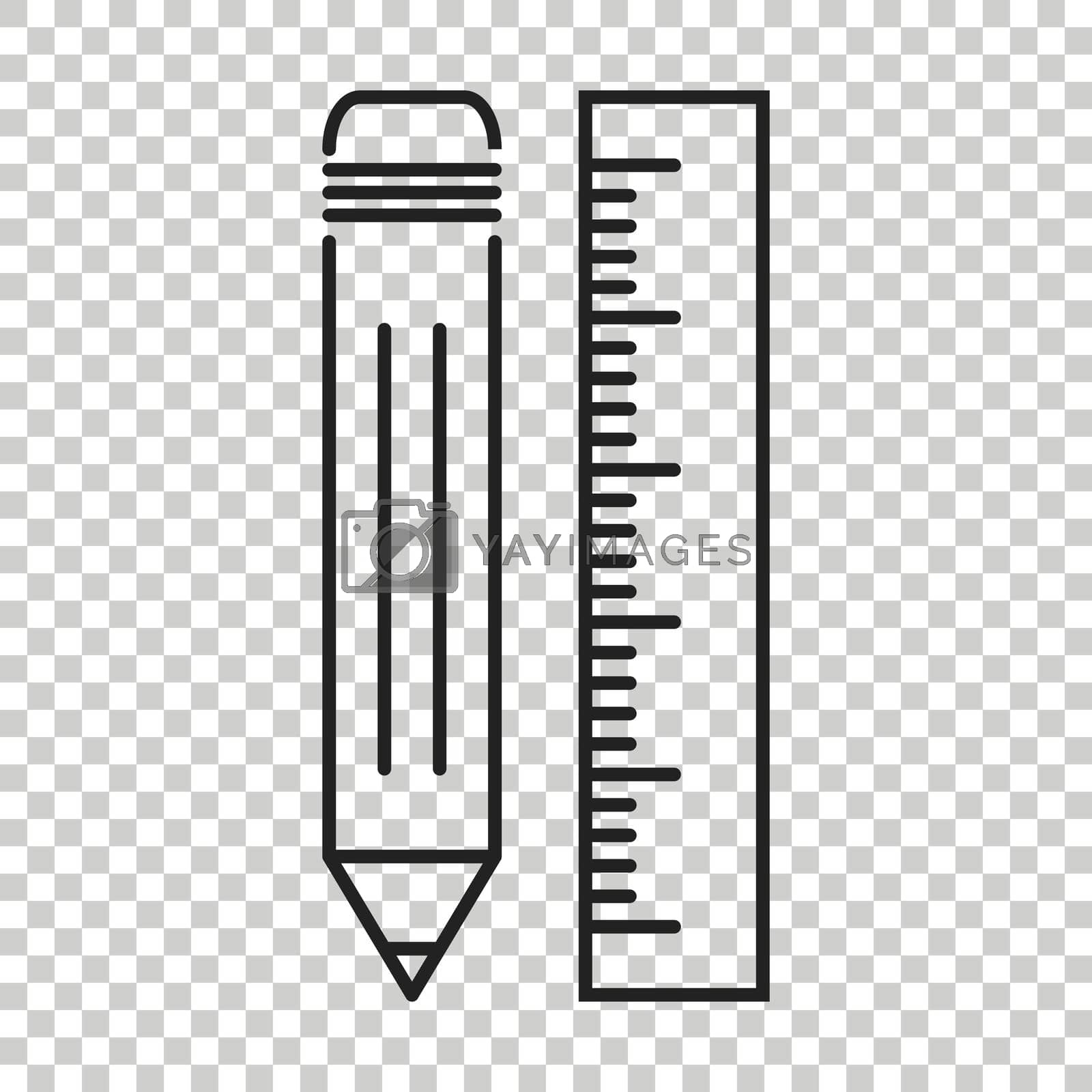 Royalty free image of Pencil with ruler icon. Ruler meter vector illustration. by LysenkoA