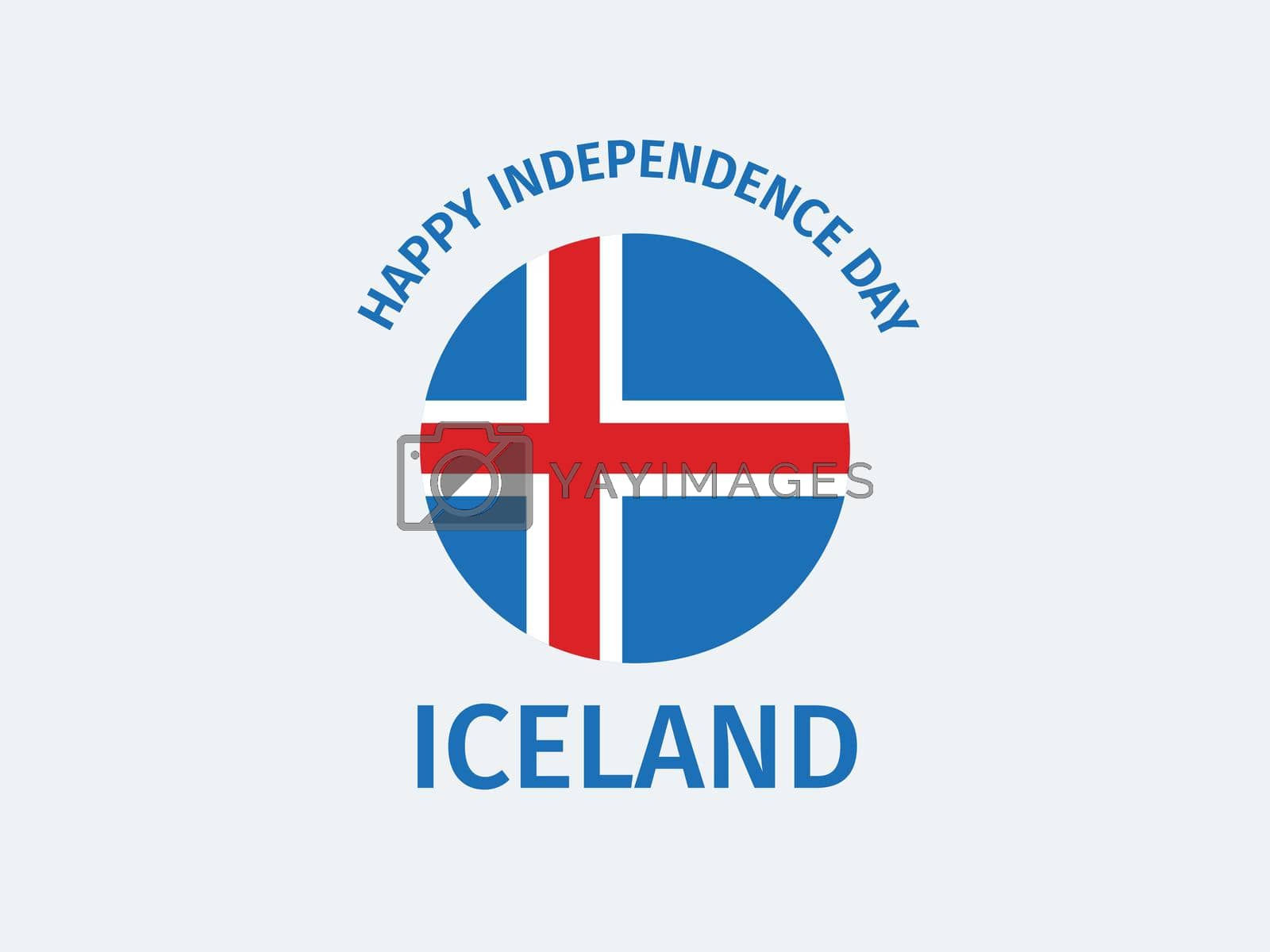 Iceland Independence Day celebration banner with flag. Vector background