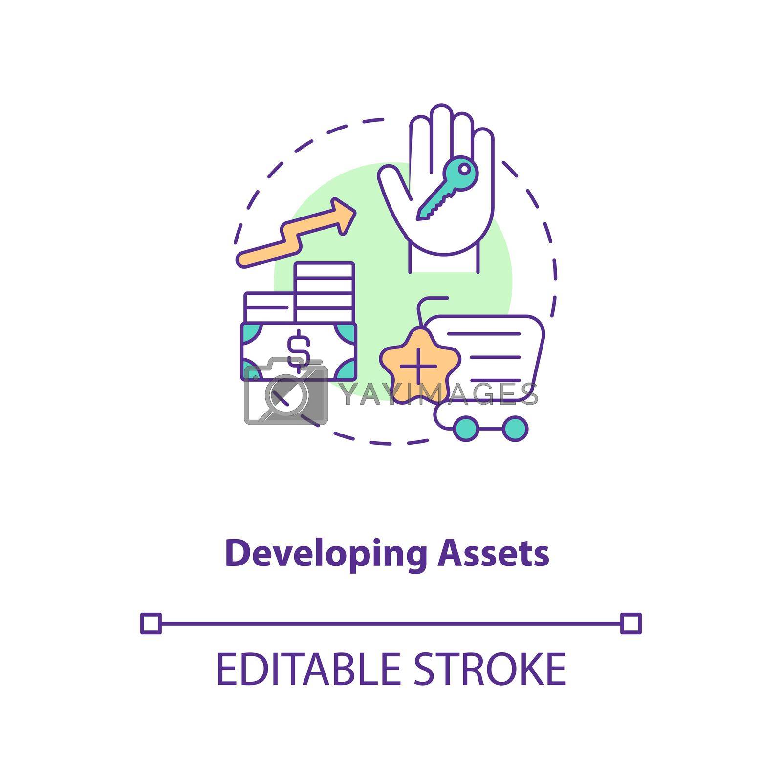 Royalty free image of Developing assets concept icon by bsd