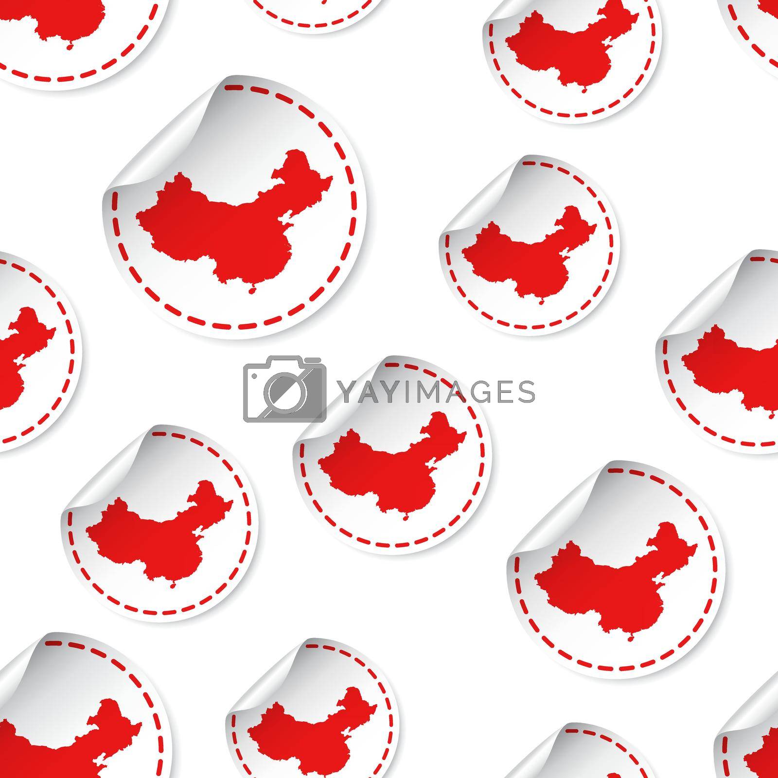 Royalty free image of China map sticker seamless pattern background. Business concept label pictogram. China map symbol pattern. by LysenkoA