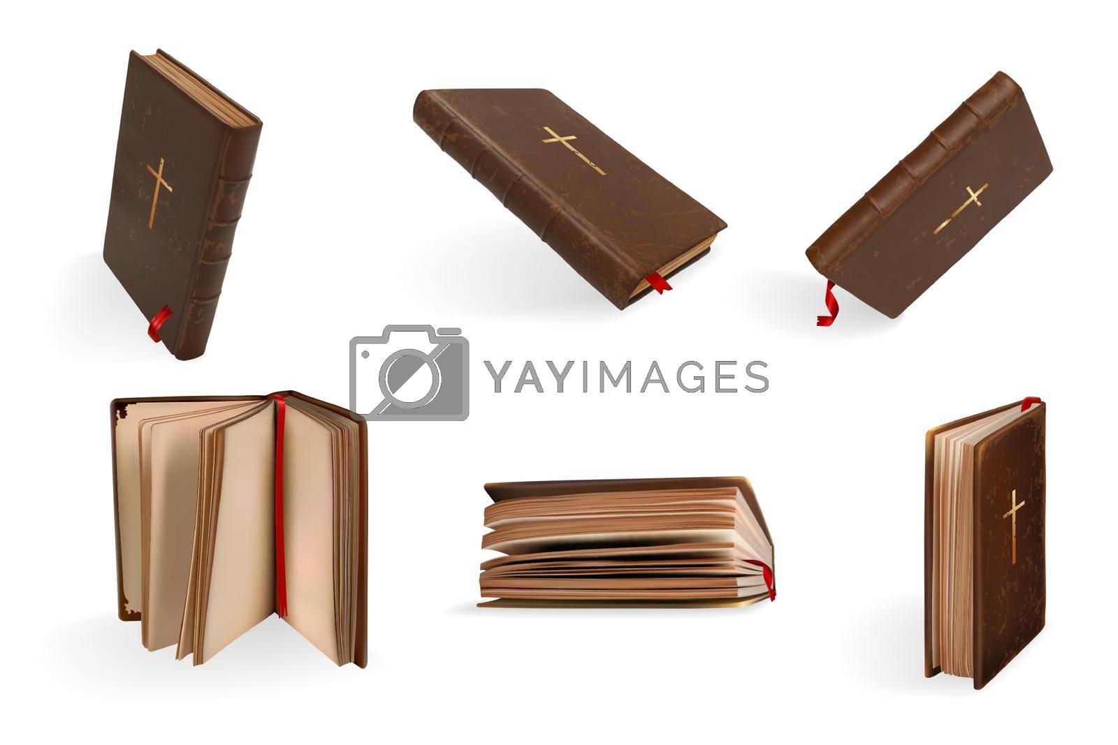 Royalty free image of Realistic christianity Holy Bible set collection by Vasilyeu