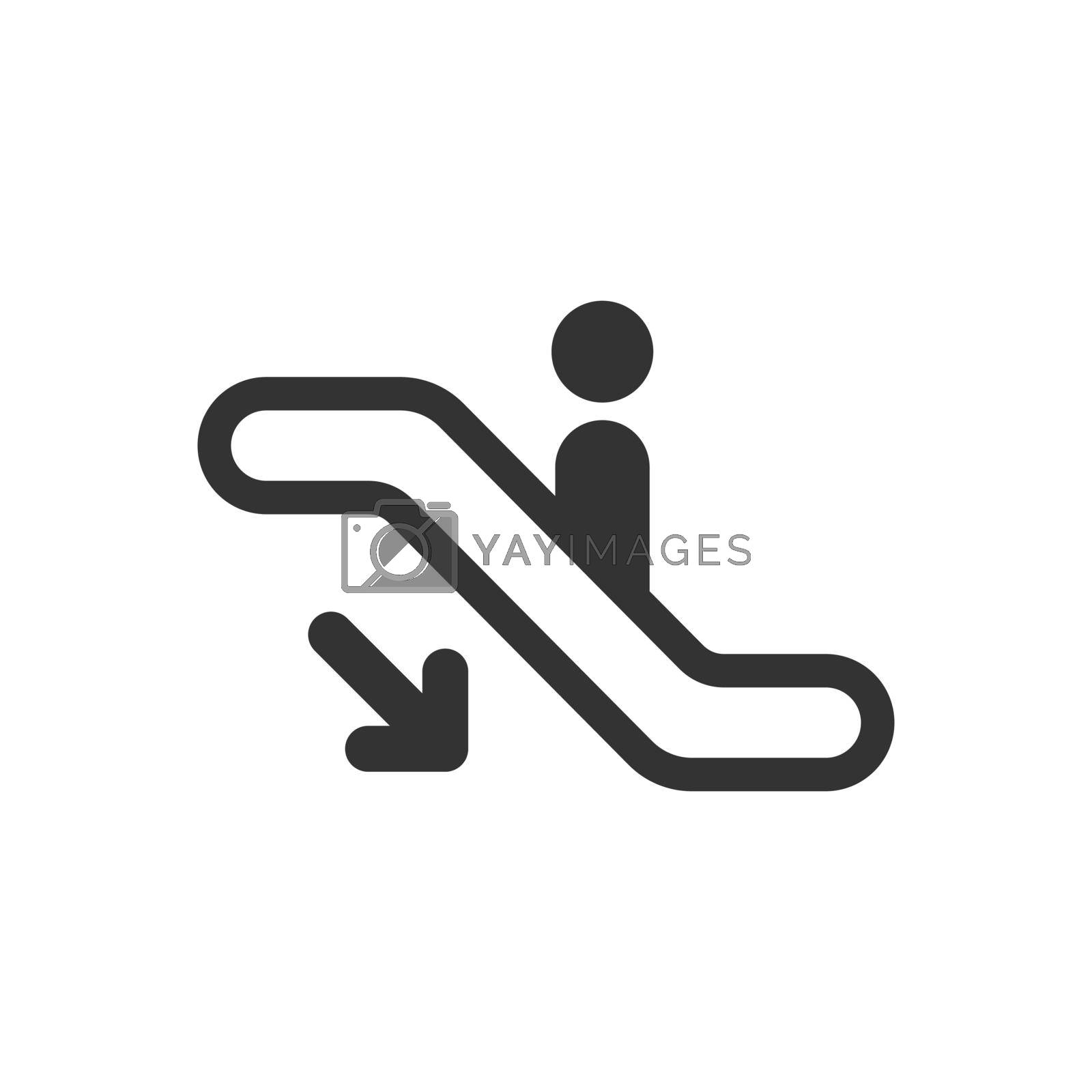 Royalty free image of Escalator elevator icon. Vector illustration. Business concept escalator pictogram. by LysenkoA