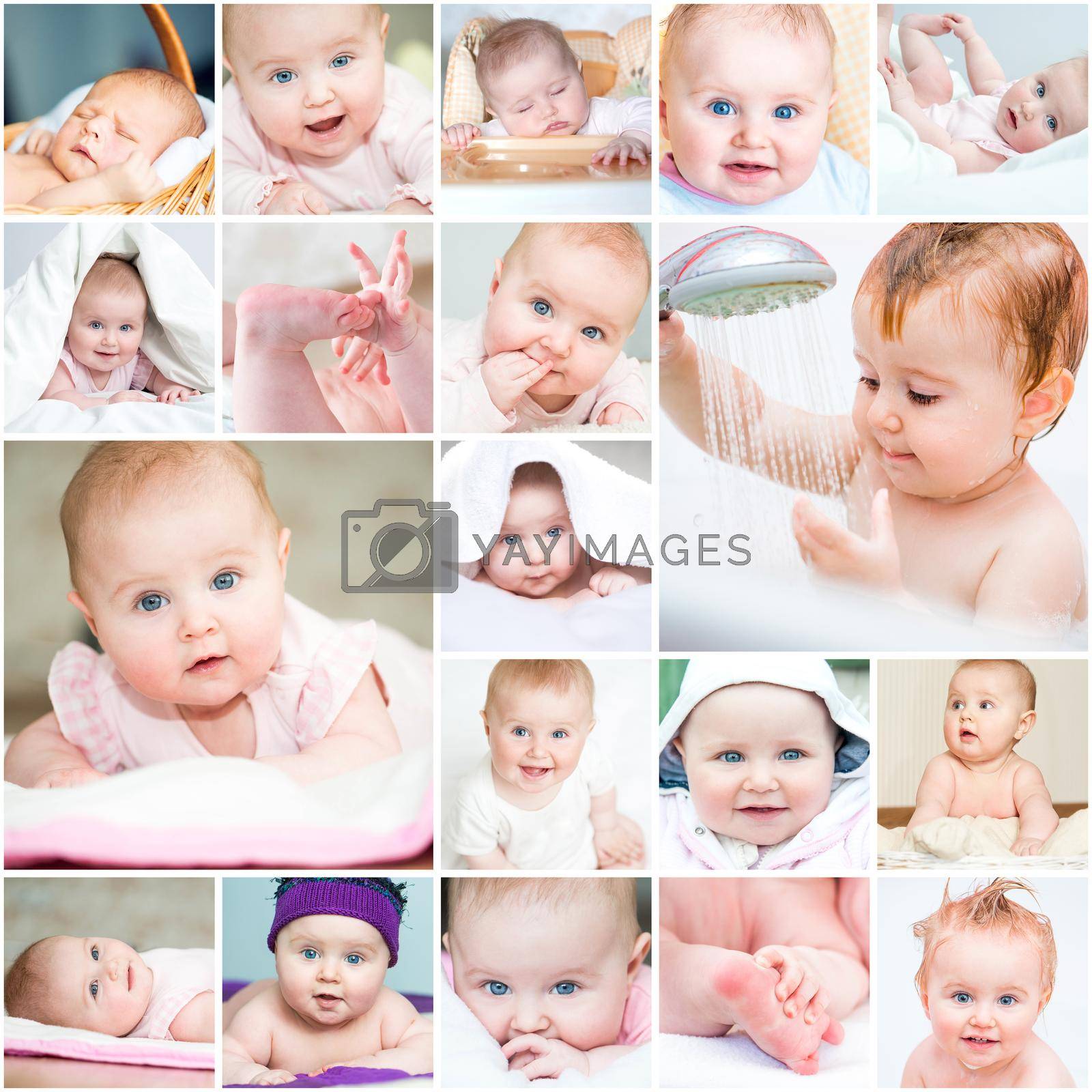 Royalty free image of collage of a beautiful baby by tan4ikk1