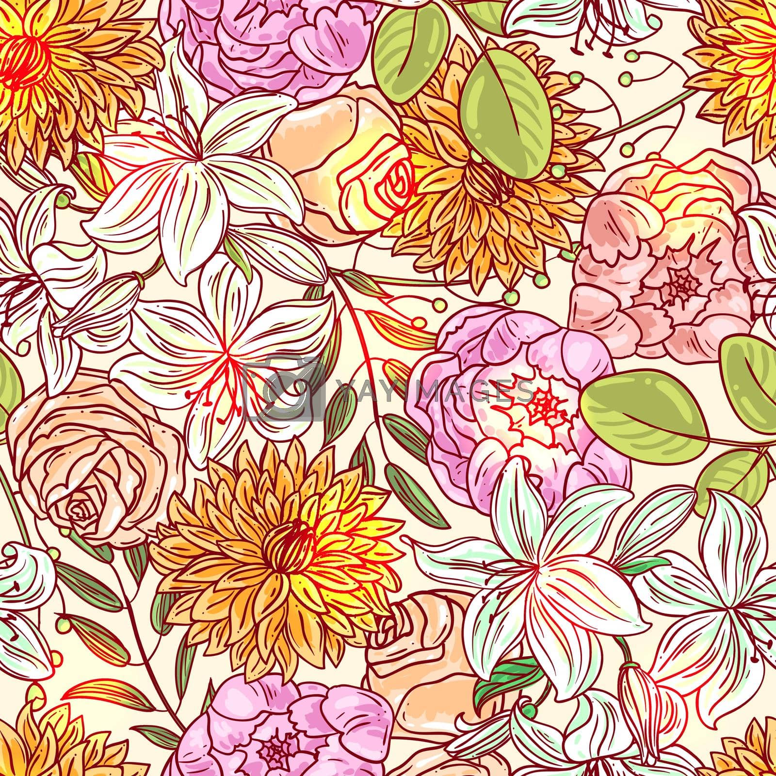 Royalty free image of decorative floral pattern by steshnikova