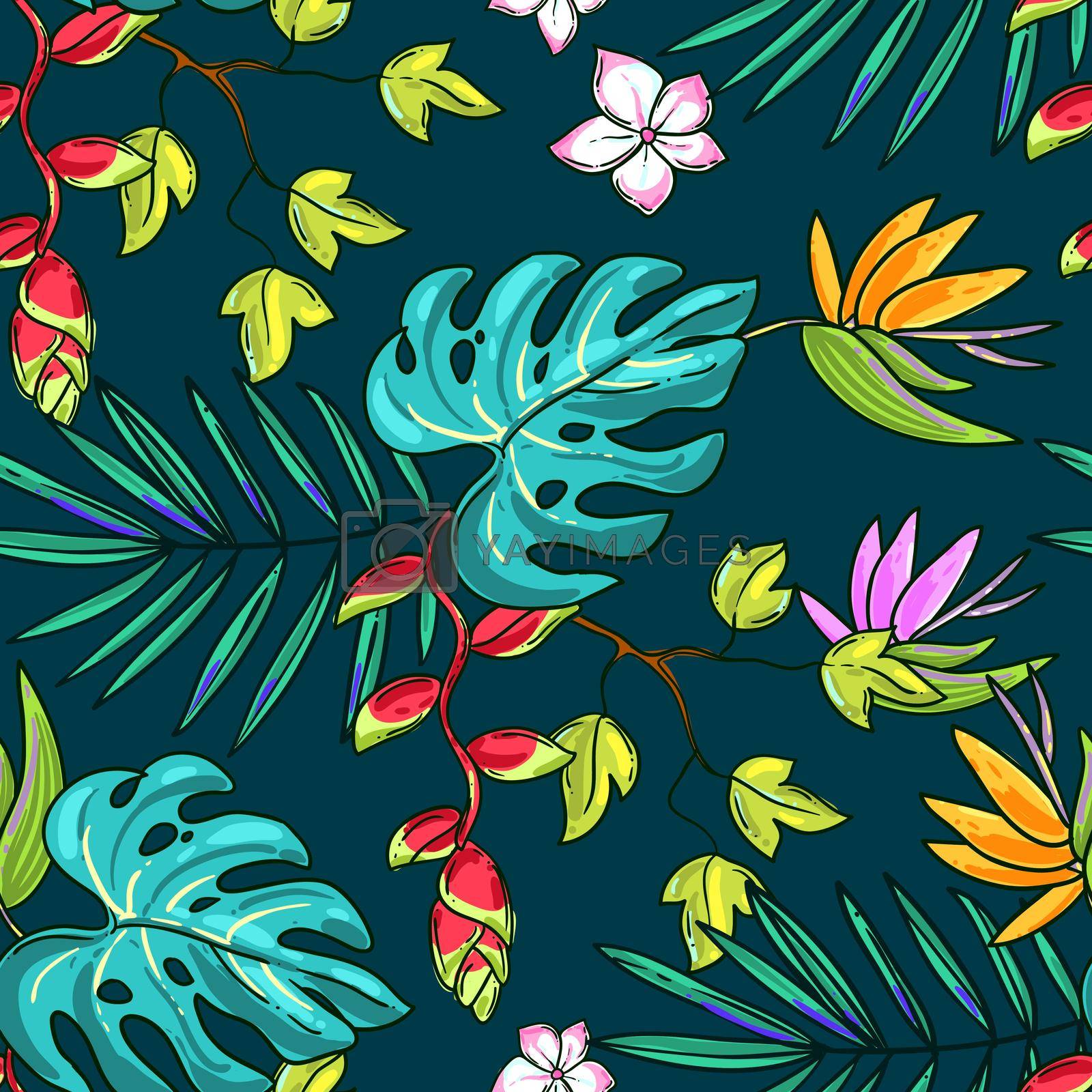 Royalty free image of Hand drawn beautiful seamless pattern world tropics. by steshnikova