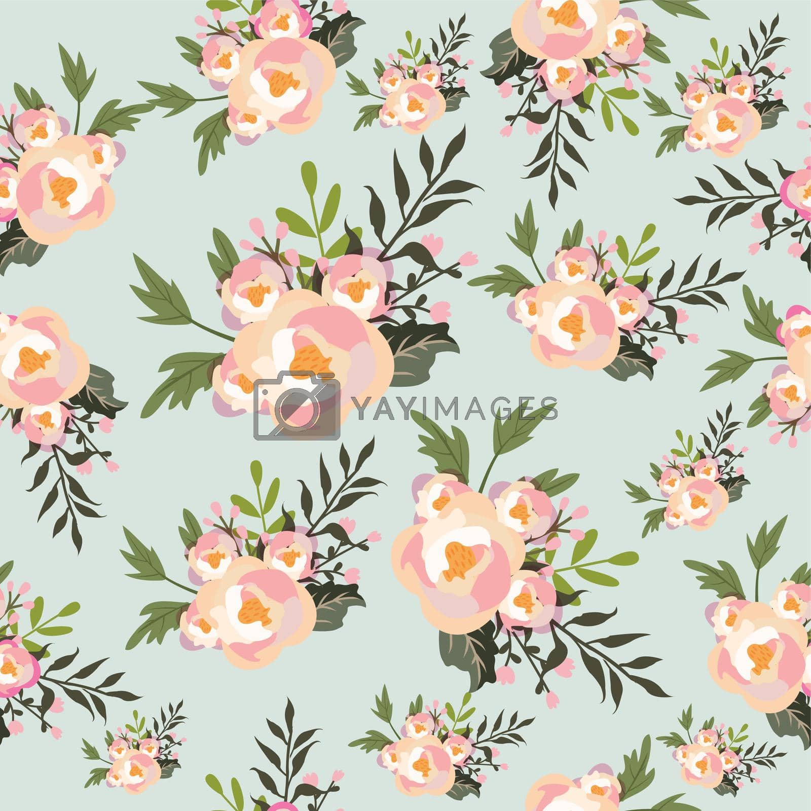Wild flowers Design seamless pattern background
