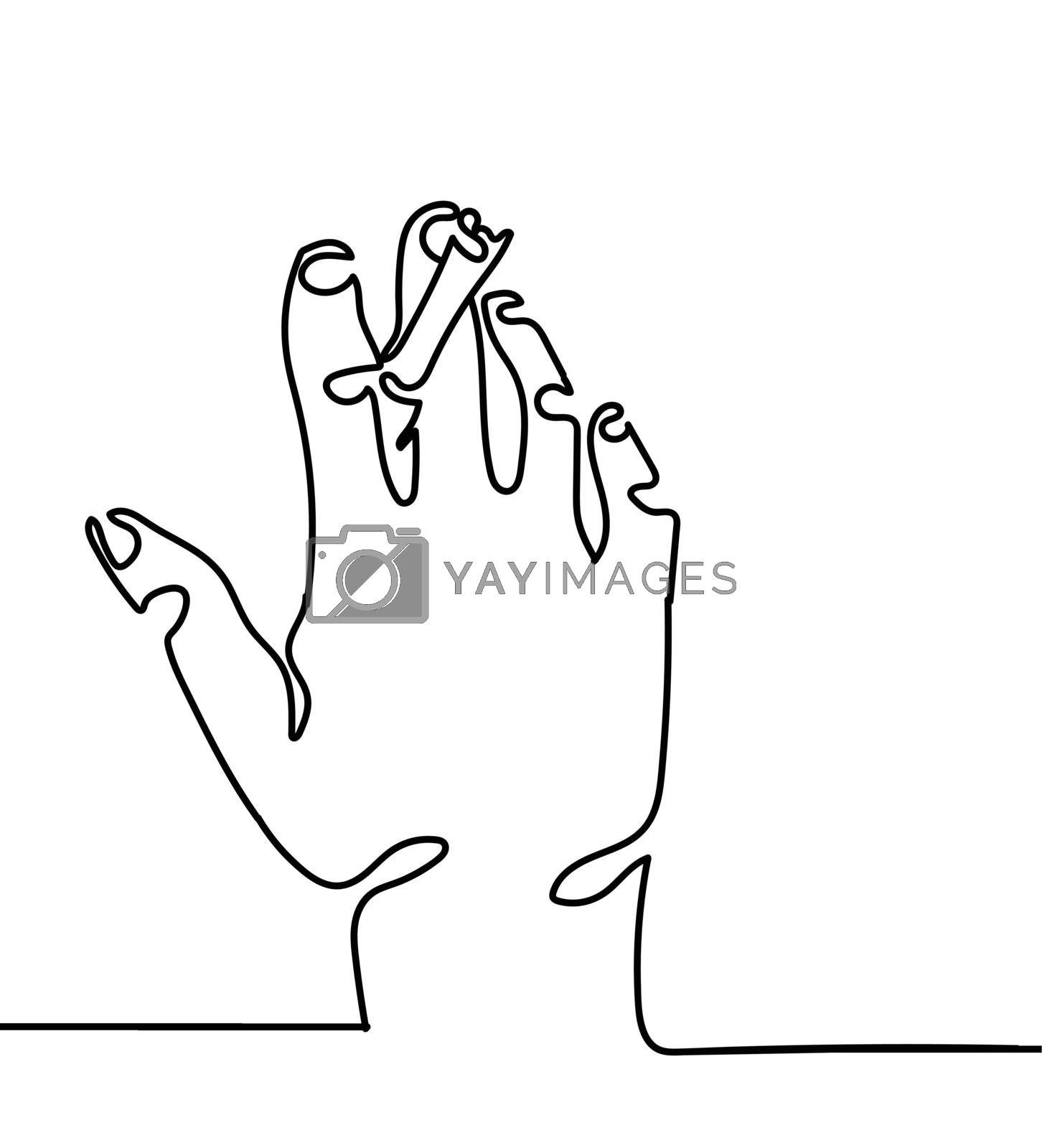 Royalty free image of one line hand with Cigarette by focus_bell